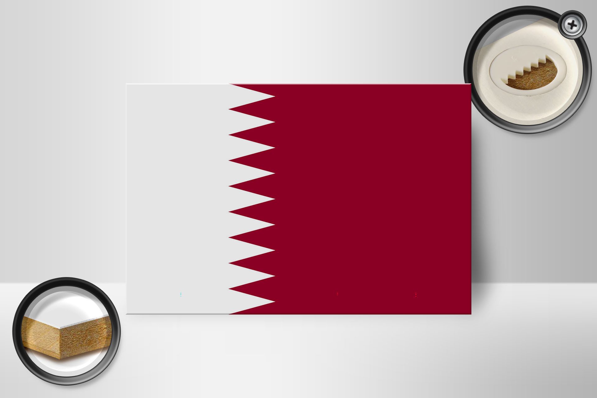 Femer GmbH Holzbild Flagge Katars 18x12 cm Flag of Qatar, Flaggen (1 St), Glatte Holzfaserplatte (MDF), vorn beschichtet