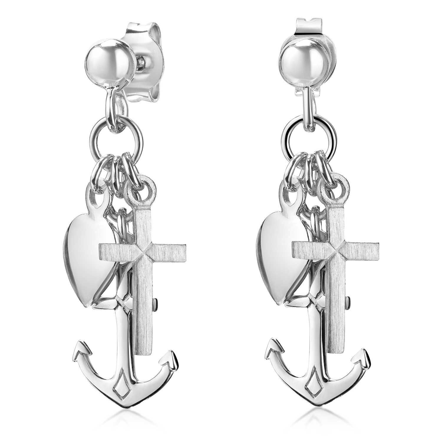 Materia Paar Ohrstecker Damen Silber " Glaube Liebe Hoffnung " SO-251, 925 günstig online kaufen