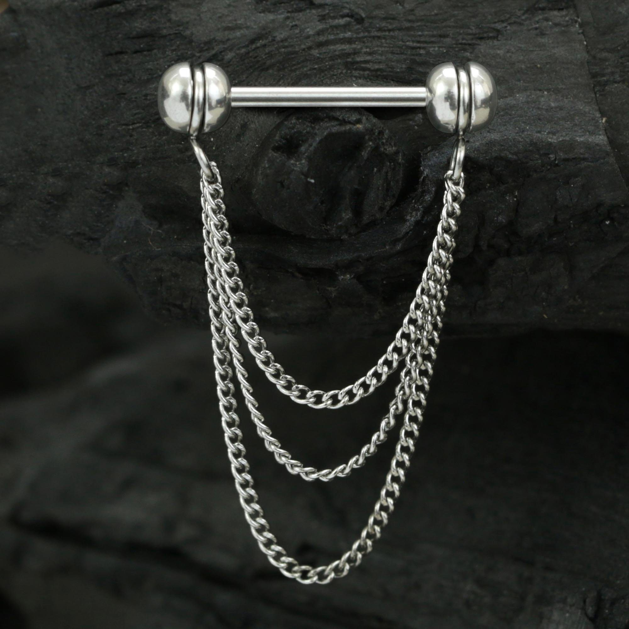 viva-adorno Brustwarzenpiercing Nippelpiercing Brust Barbell Piercing 3-fac günstig online kaufen