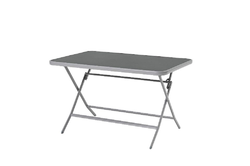 Gardissimo Gartentisch Garda silber rechteckig 120x80 cm (Klapptisch, 1 Esstisch), klappbar, wetterfest, pflegeleicht, mit Sicherheitsarretierung