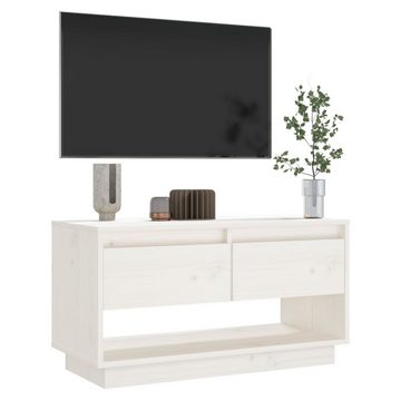 möbelando TV-Board Pottiga (B/H/T: 74x40x34 cm), aus Kiefer-Massivholz in Weiß