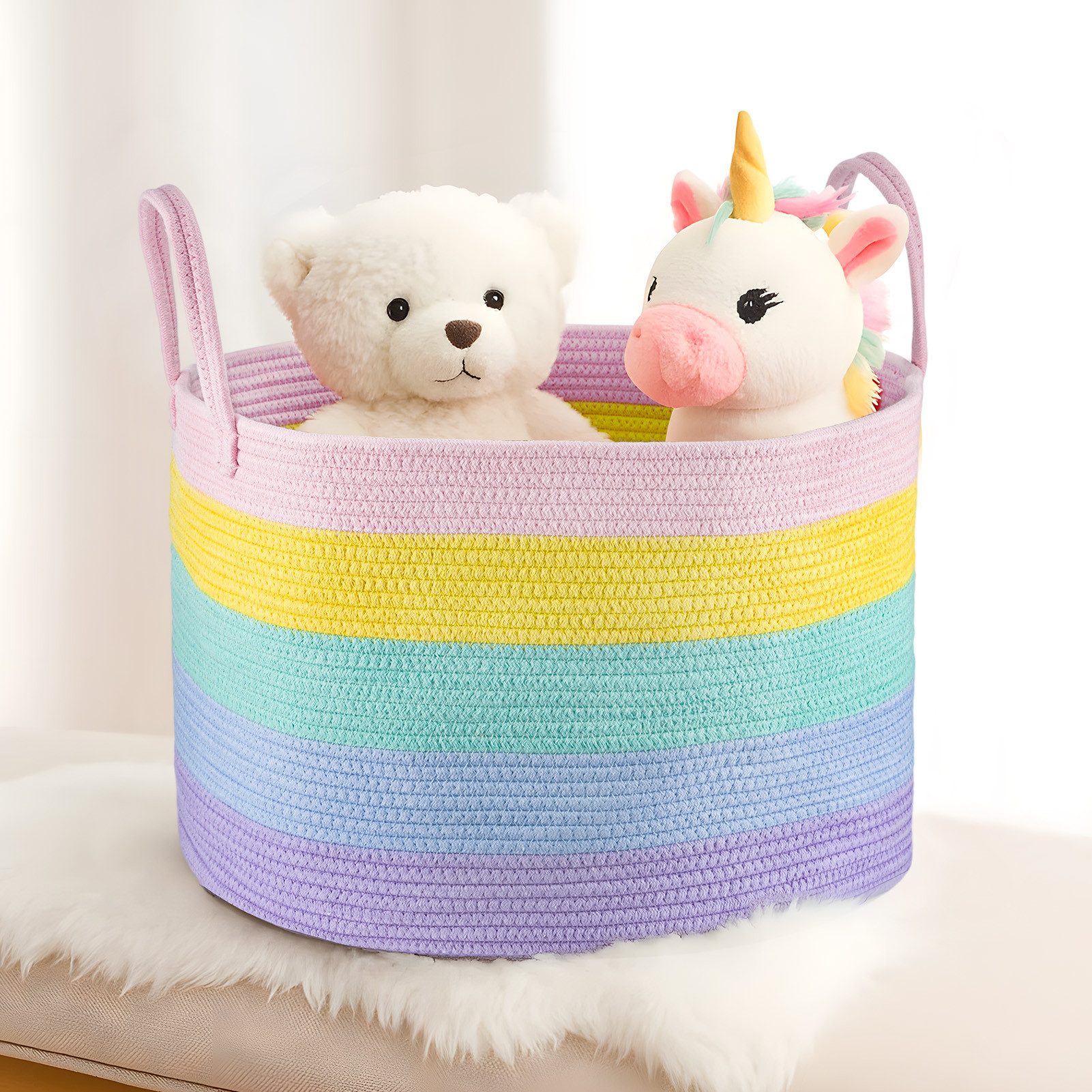 Youyijia Wäschekorb Geflochtener Wäschekorb Aufbewahrungskorb Wäschekörbe günstig online kaufen