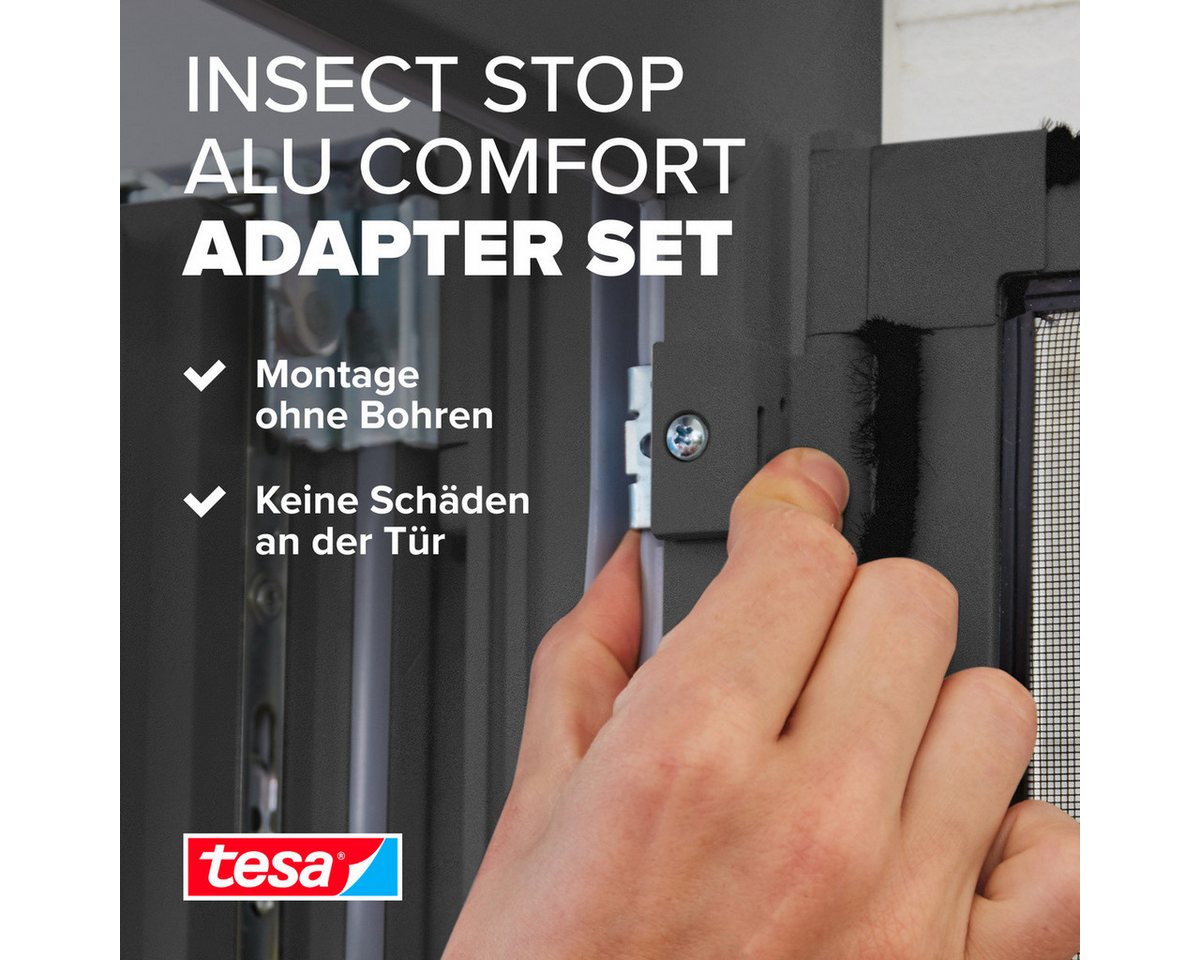 Thumbnail - tesa Insektenschutz-Tür Insect Stop Falt Adapter für ALU Comfort Fliegengitter - Adapter-Set, (Packung, 3-St., Adapter f...