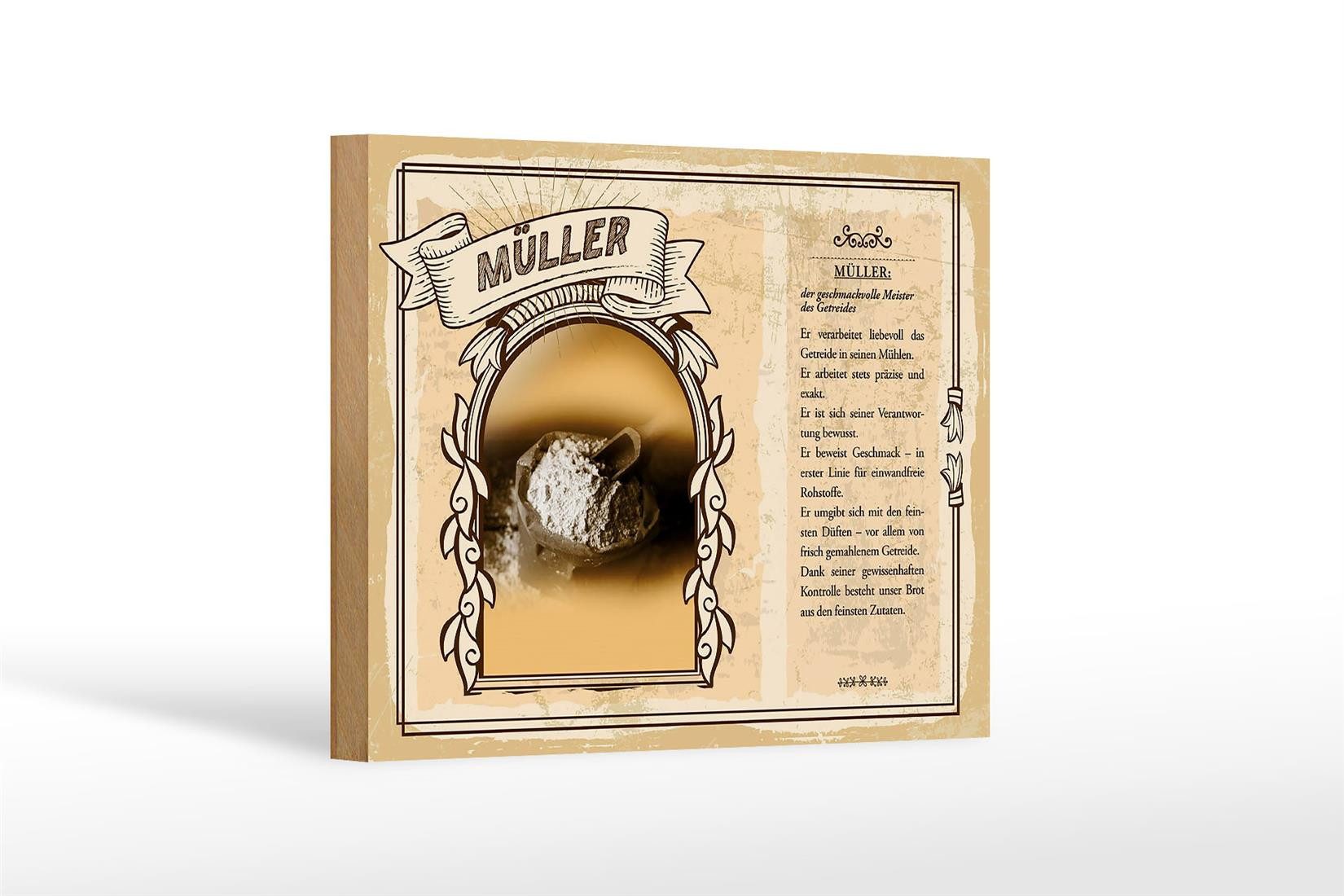 Femer GmbH Holzbild Berufe 18x12 cm Müller Meister des Getreides, Beruf Arbeit (1 St), Glatte Holzfaserplatte (MDF), vorn beschichtet