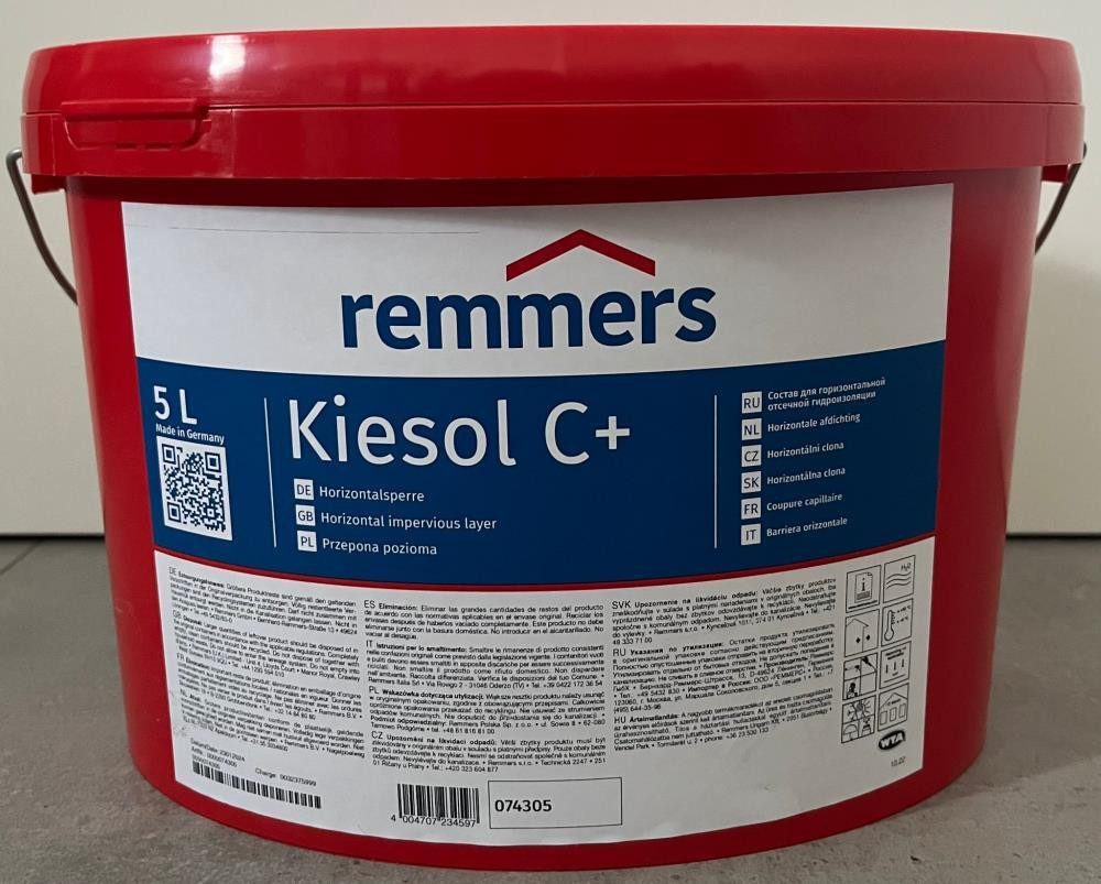 Remmers Dichtstoff Remmers Kiesol C+ Silancreme Horizontalsperre Mauerabdichtung, gebrauchsfertig, Sehr gut penetrierend. Hydrophobierend. Hohe Ergiebigkeit.