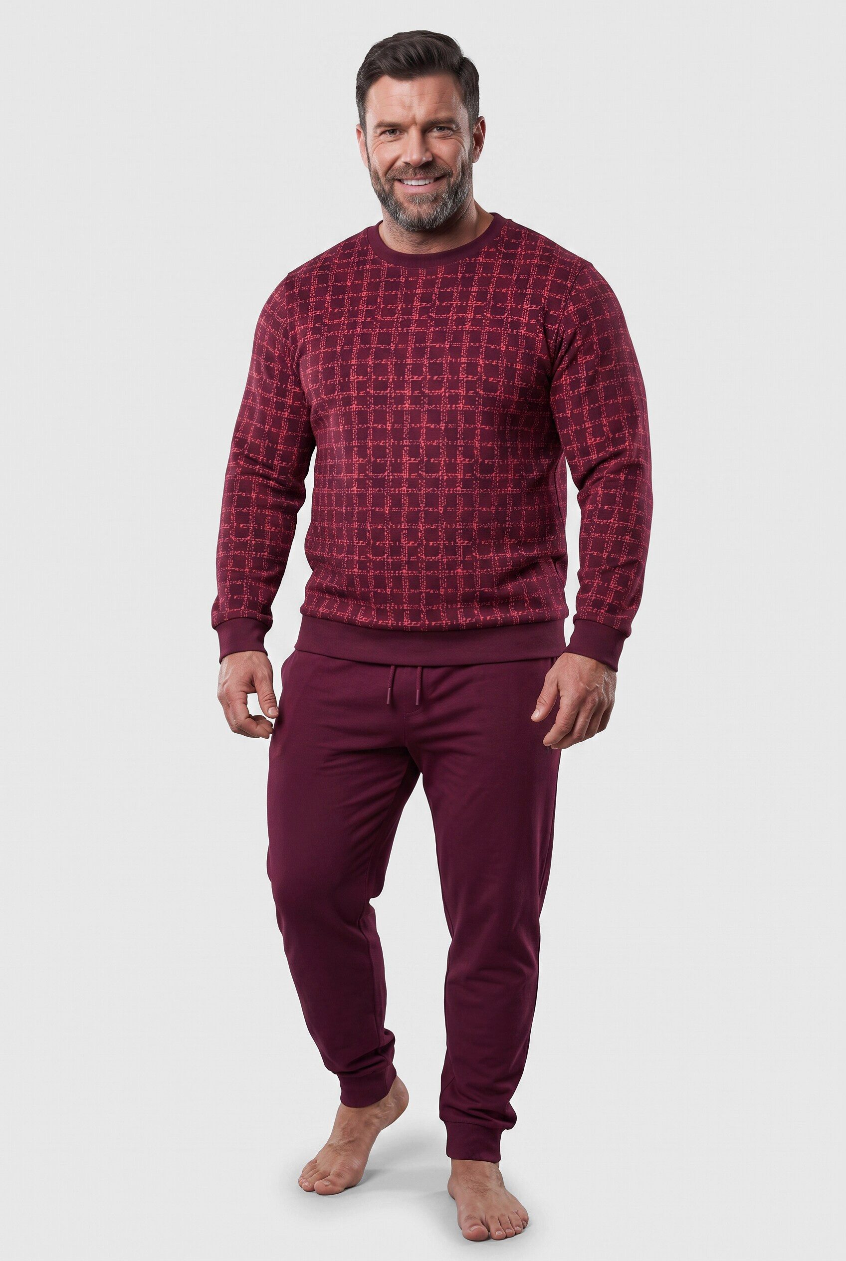 Men Plus Schlafanzug Schlafanzug Zweiteiler Bauchfit Langarm bis 8 XL