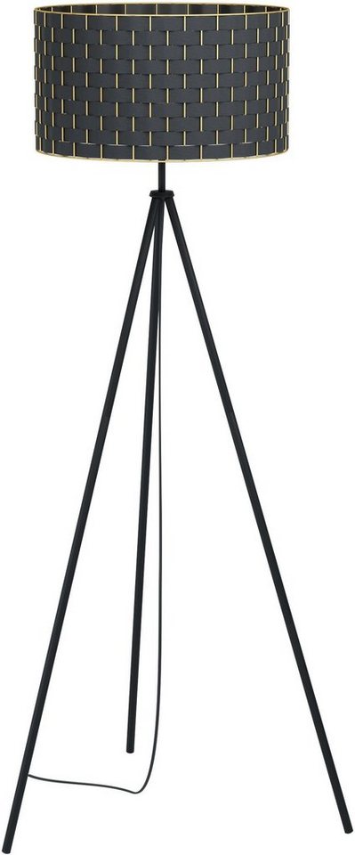 EGLO Stehlampe MARASALES, Leuchtmittel wechselbar, ohne Leuchtmittel,  Stehleuchte in schwarz aus Stahl - exkl. E27 - 1X40W
