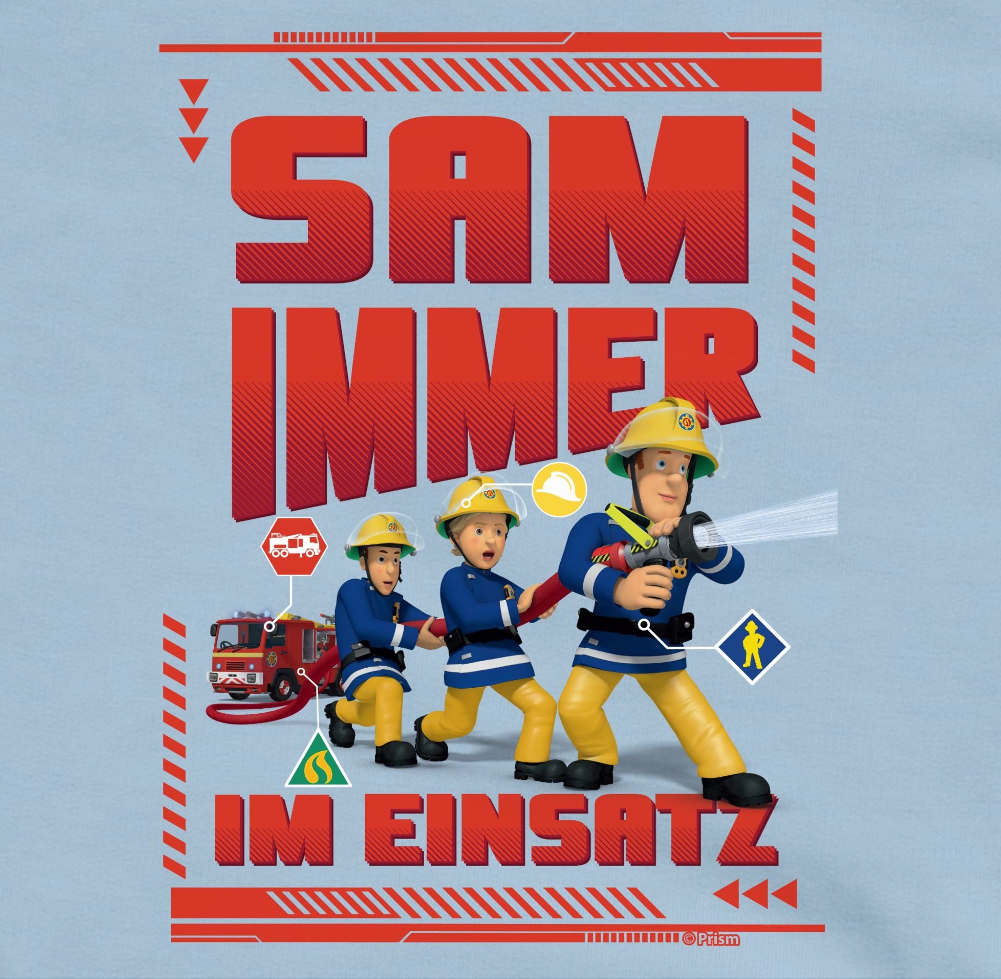 immer Jungen Hellblau Sam 2 Feuerwehrmann Einsatz im Shirtracer Sam Sweatshirt