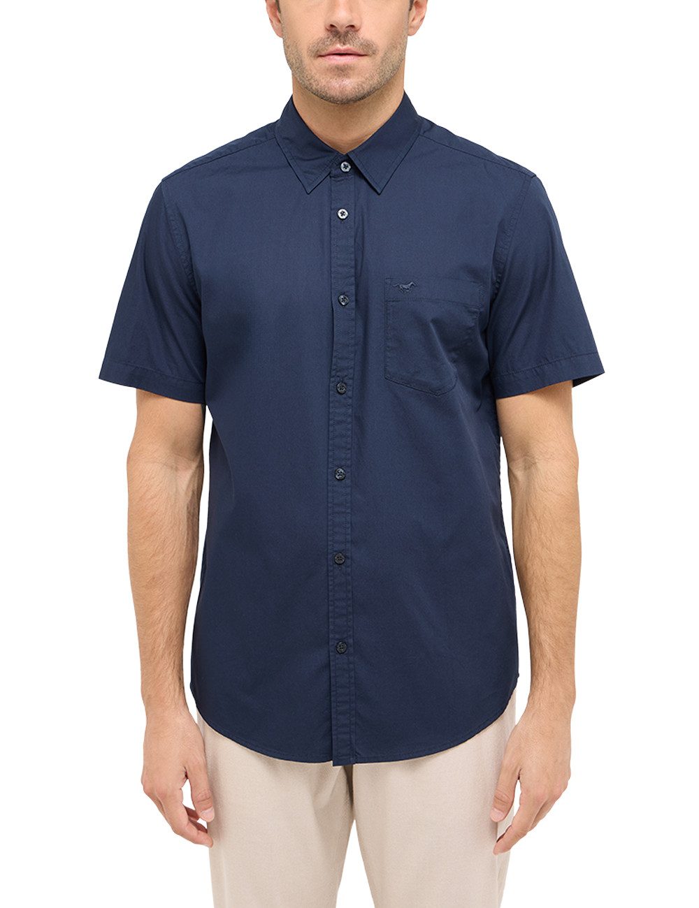 MUSTANG Kurzarmhemd Style Gilroy mit Brusttasche und Logo-Stickerei günstig online kaufen