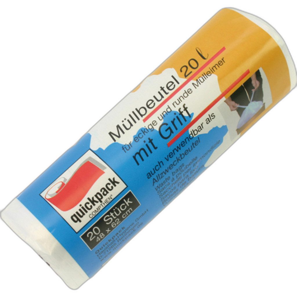 QuickPack Müllbeutel Müllbeutel 20l 20er Rolle mit Griff 10MY