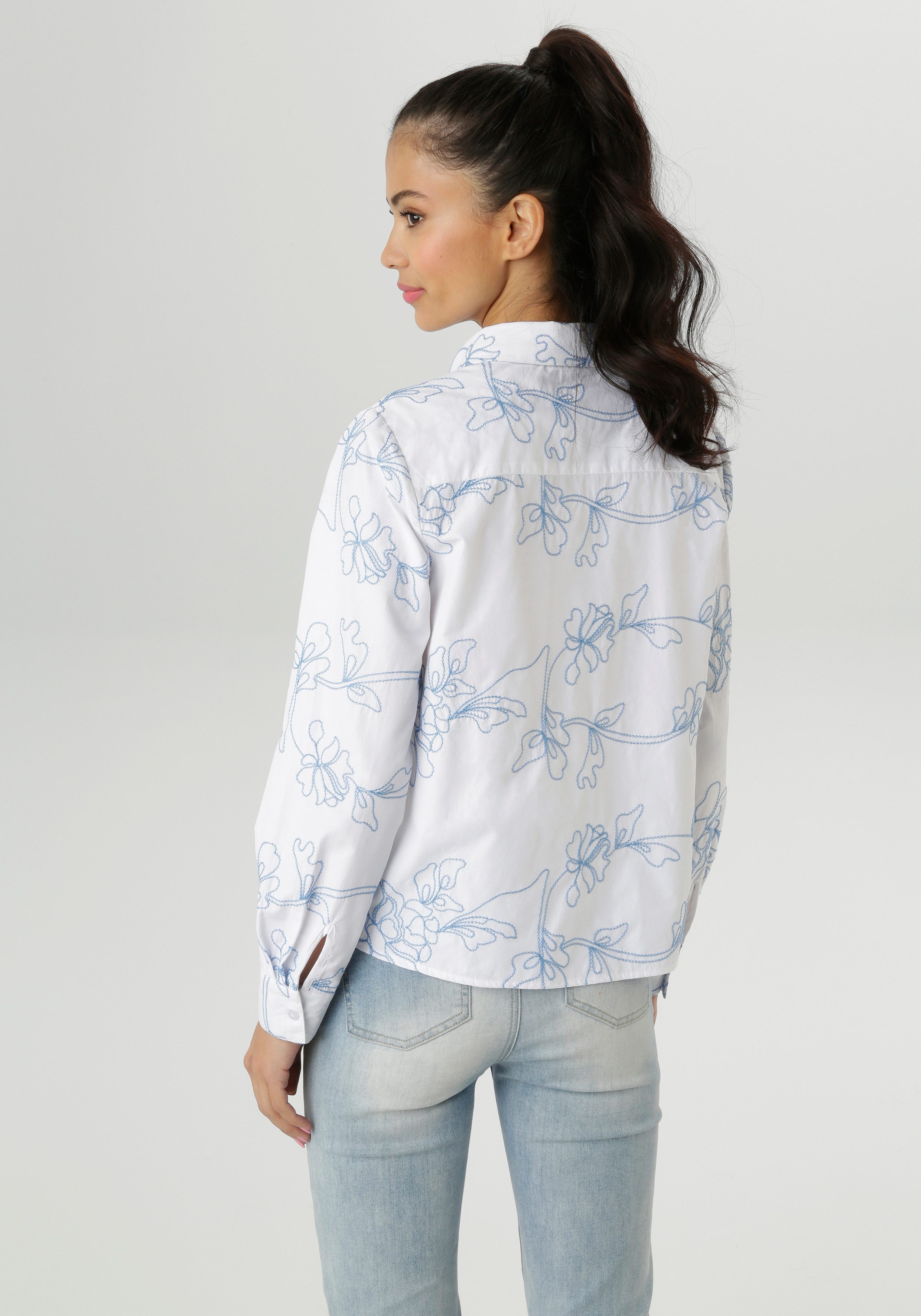 Aniston SELECTED Hemdbluse mit aufwendiger Allover-Stickerei günstig online kaufen