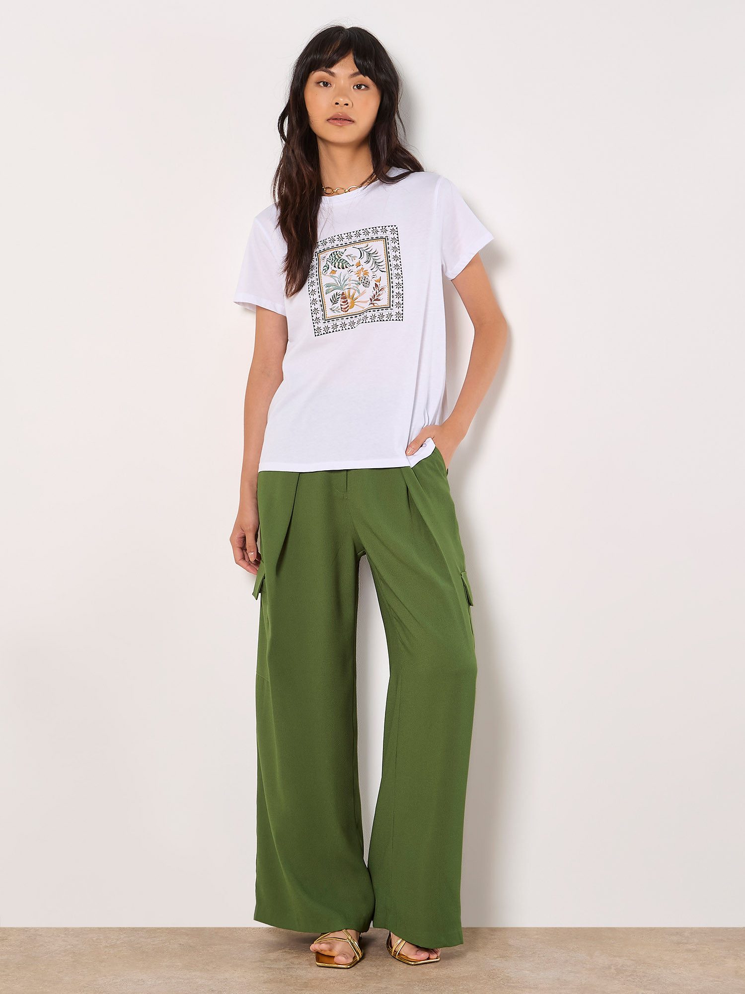 Apricot T-Shirt Tropical Placement Shirt mit tollem Druck günstig online kaufen