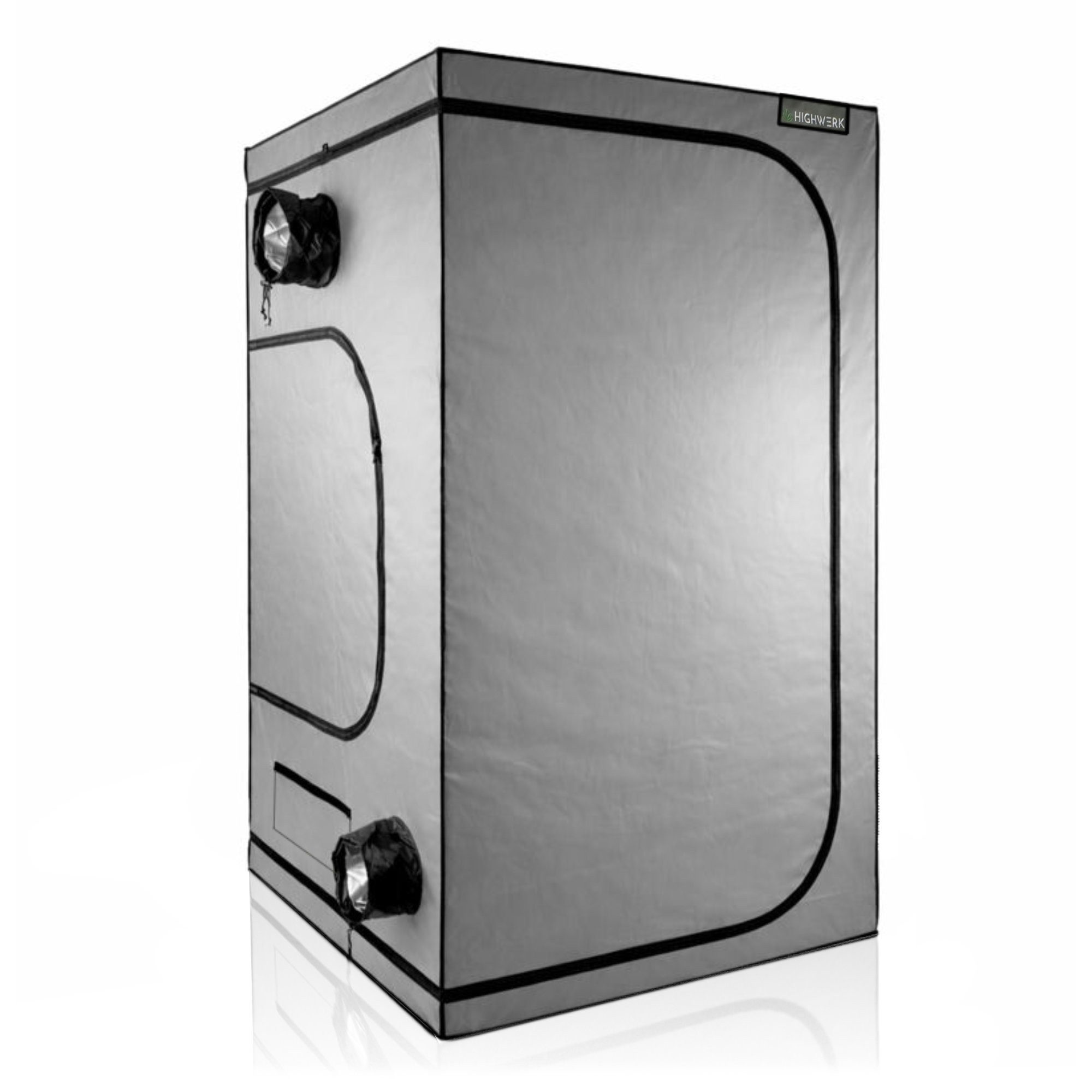 HIGHWERK Gewächshaus Grow Tent 120 x 120 x 200 cm grau/schwarz Pflanzenzucht Indoor