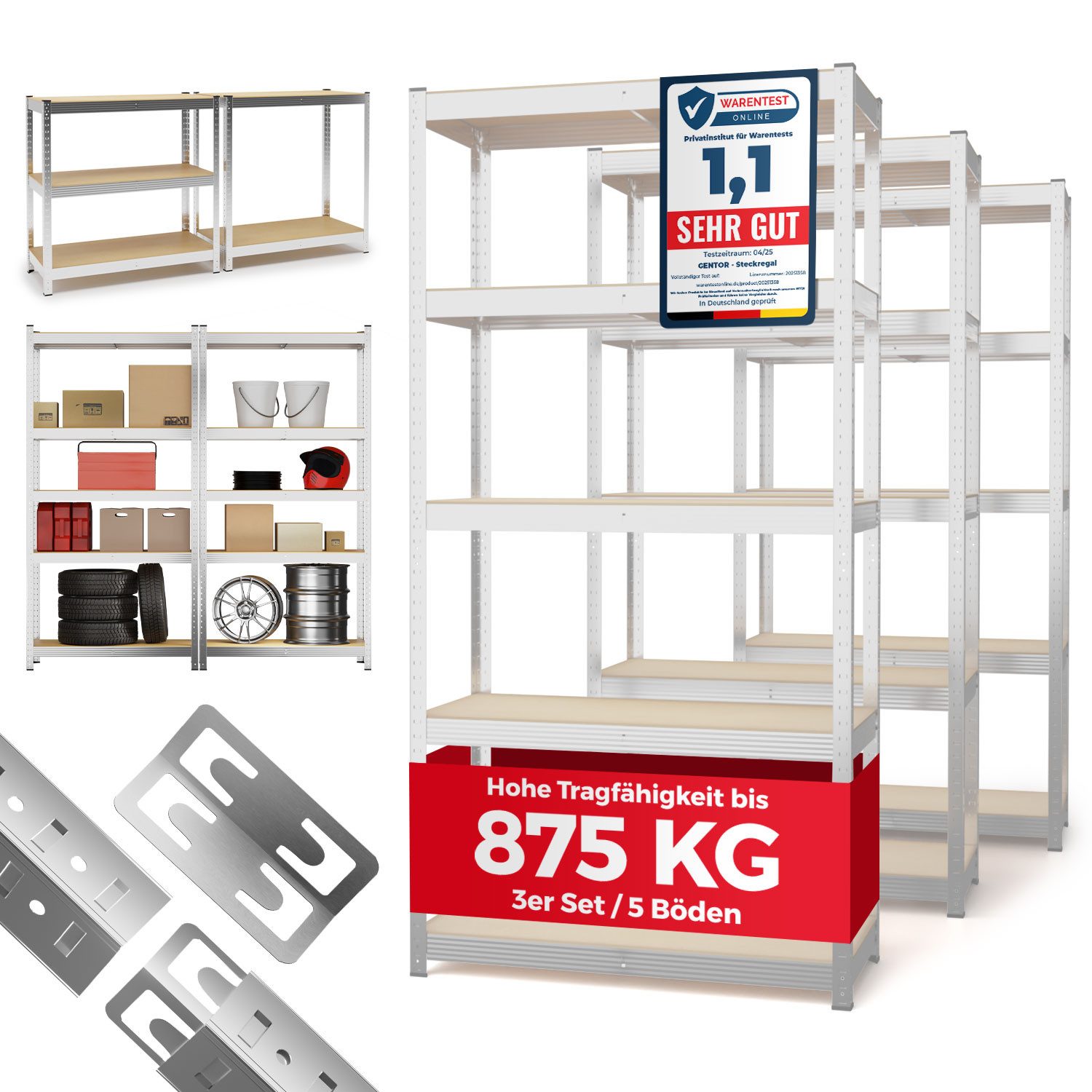 GENTOR Steckregal 3x Kellerregal Lagerregal Steckregal Schwerlastregal Rega günstig online kaufen