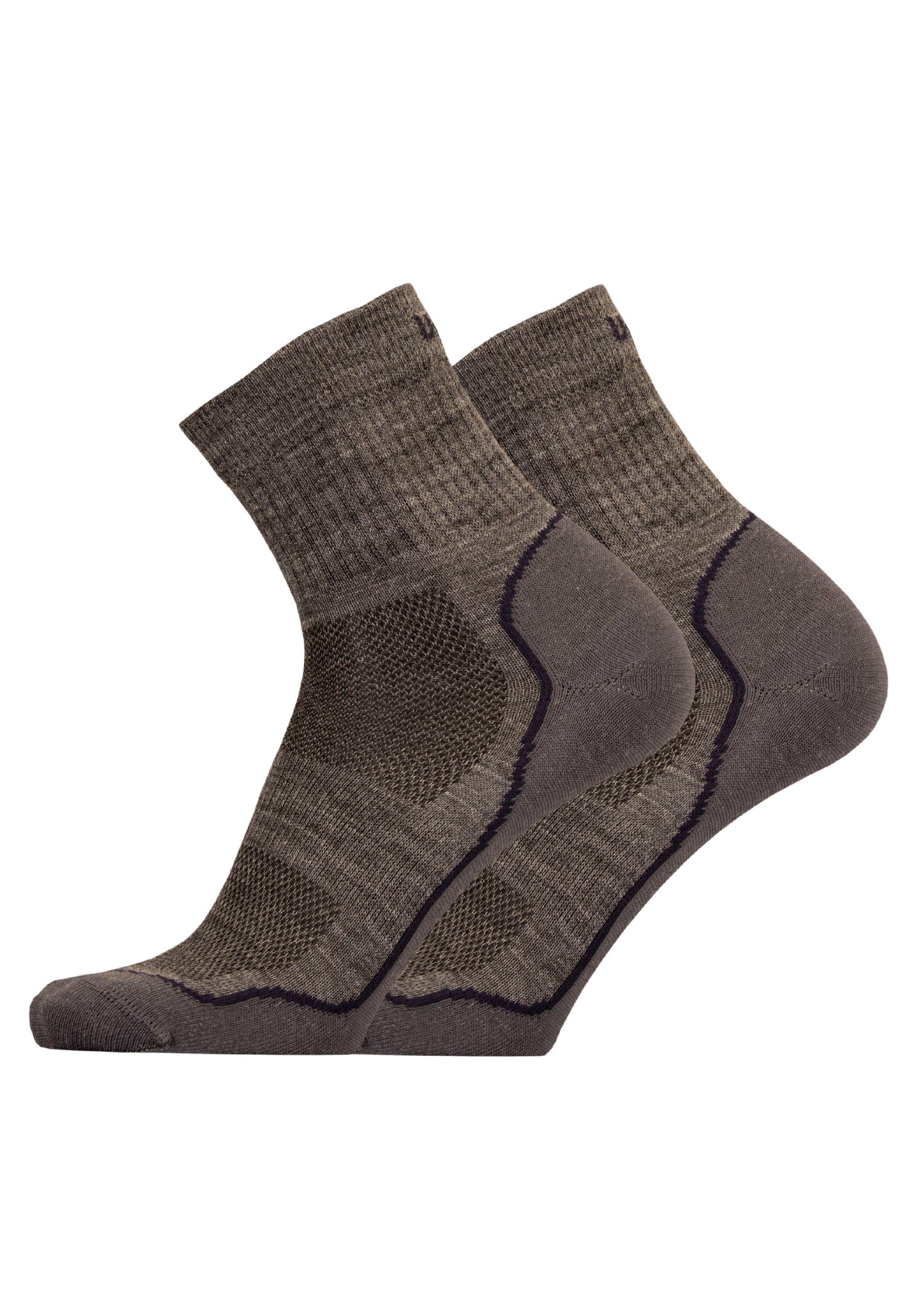 UphillSport Socken (2-Paar) ohne reibende Nähte grau-schwarz