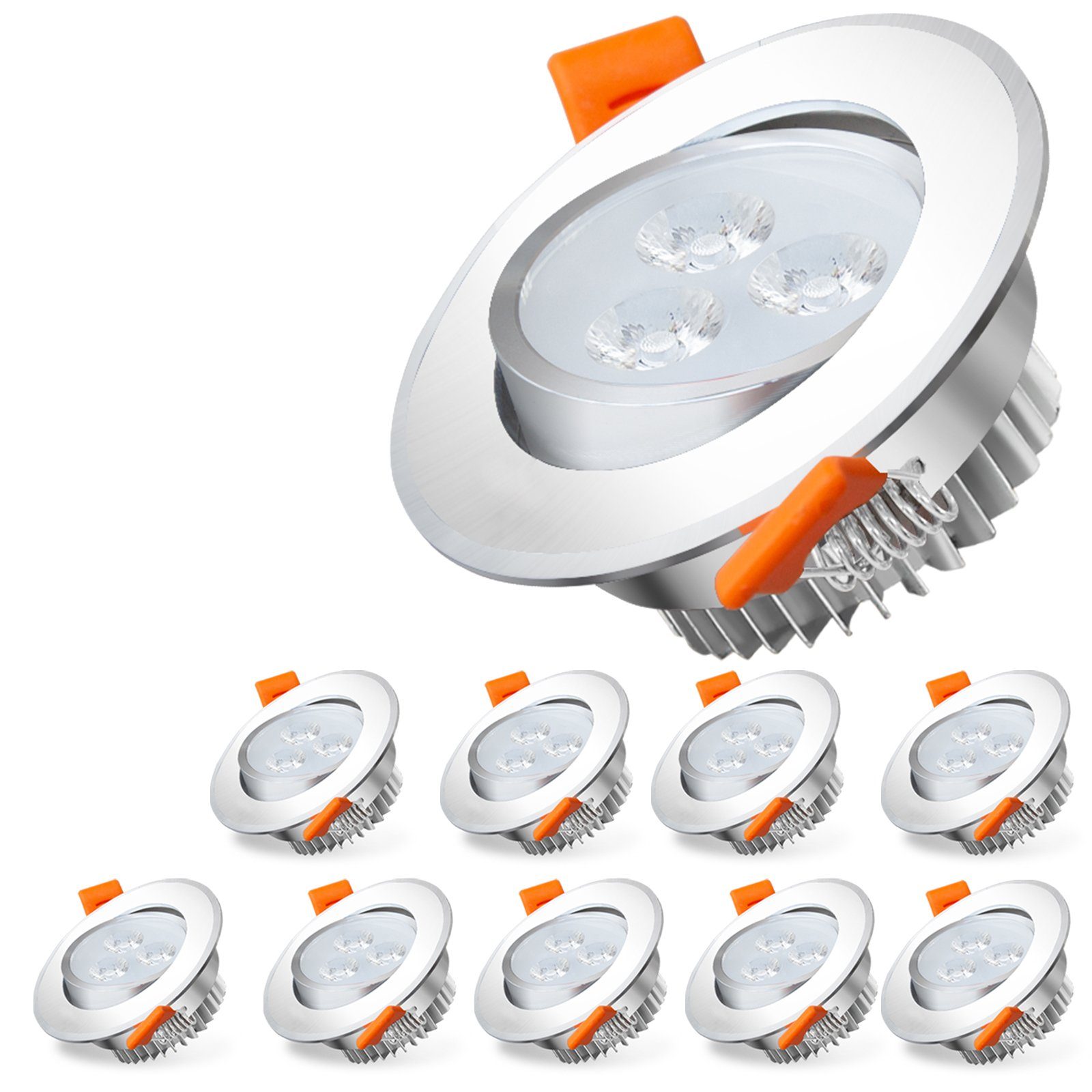 TolleTour LED Einbaustrahler 10-20er LED Spot Warmweiß Einbau-Spots Platinen Led 3W-7W LED 3W Einbaustrahler