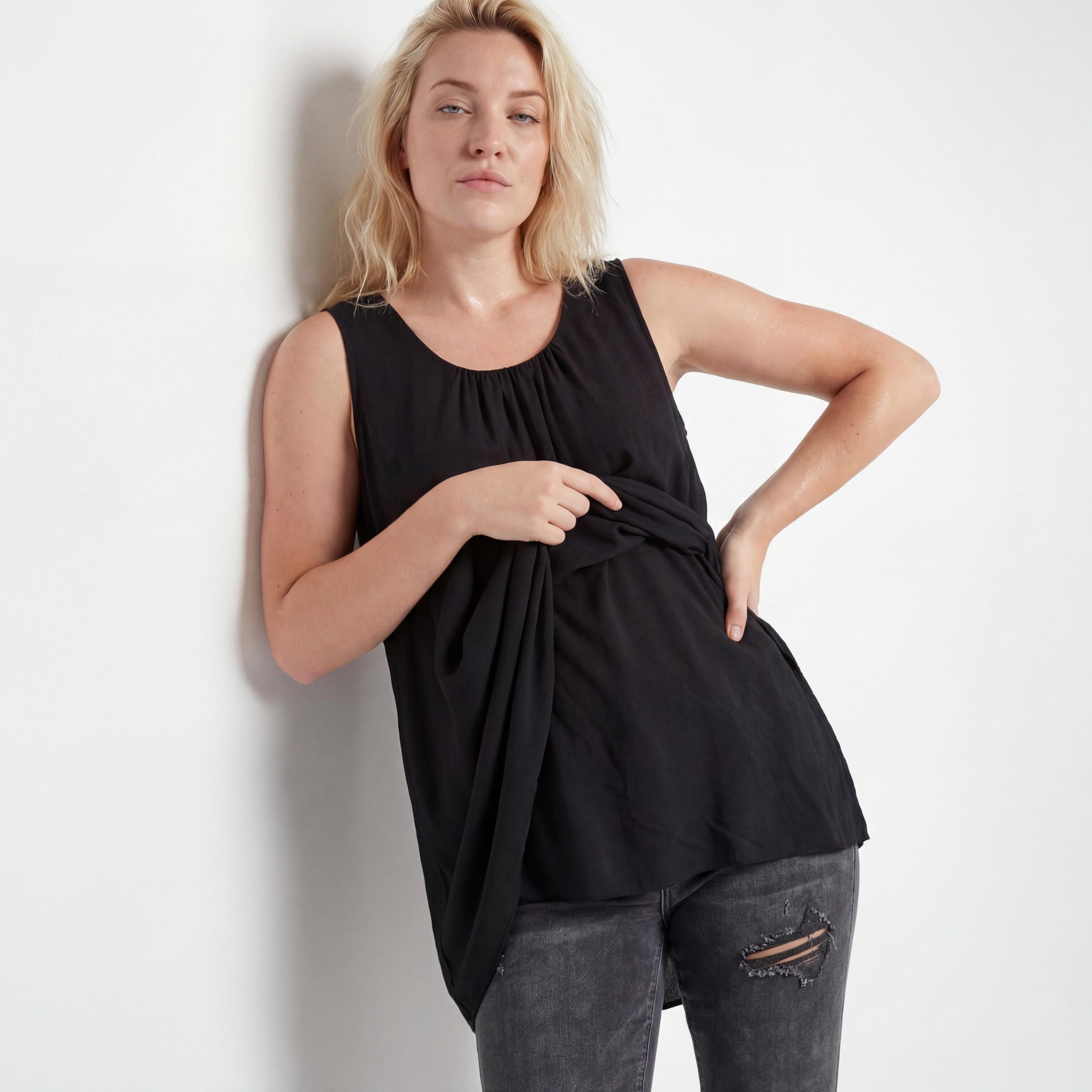 OriginalYou Trägertop Damen Long Top Sommer Oberteil ärmelloses Strandshirt mit Innentop für blickdichten Tragekomfort, erhältlich von 36-50