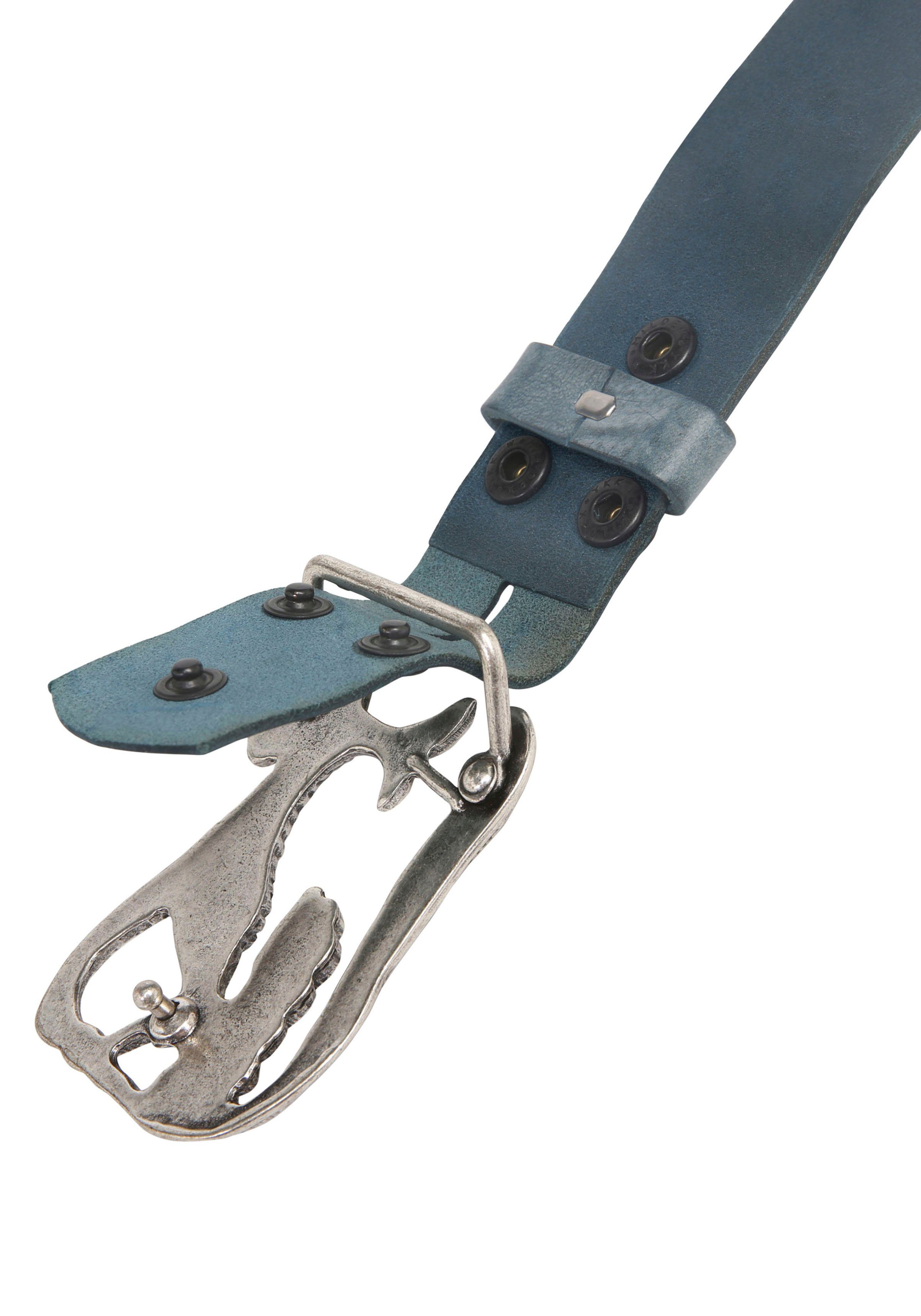 Rettungsring Gürtel Ledergürtel mit austauschbarer Schließe »Meerjungfrau Silber«