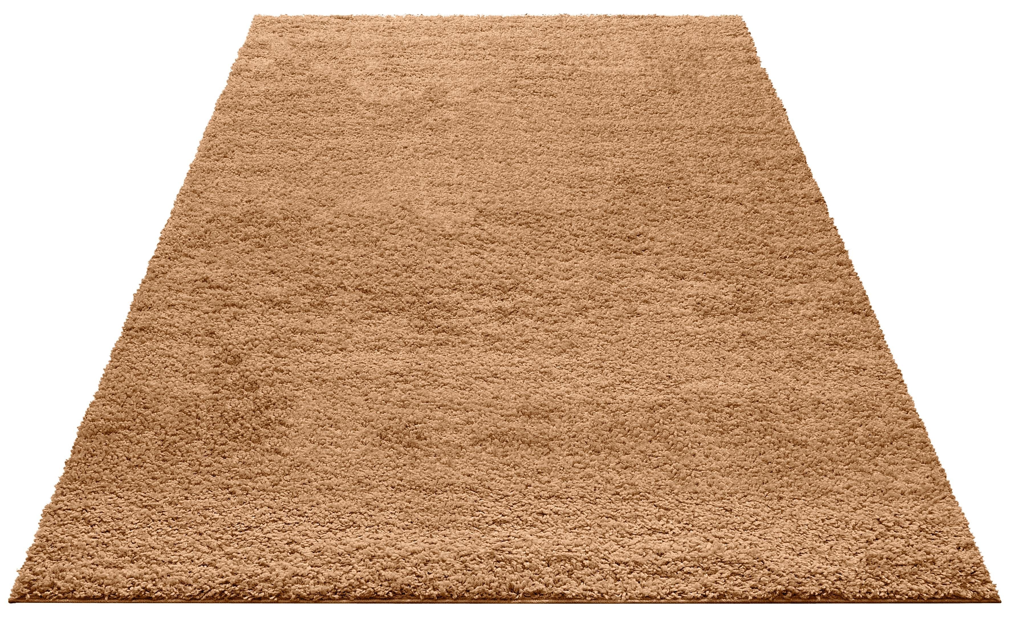 Hochflor-Teppich Bodrum, my home, rechteckig, Höhe: 30 mm, weicher Flor, einfarbig sand