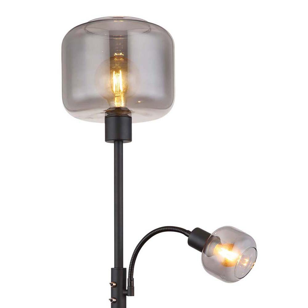 Metall Stehleuchte Stehlampe Schwarz Stehlampe, Wohnzimmerlampe Lesespot etc-shop Glas
