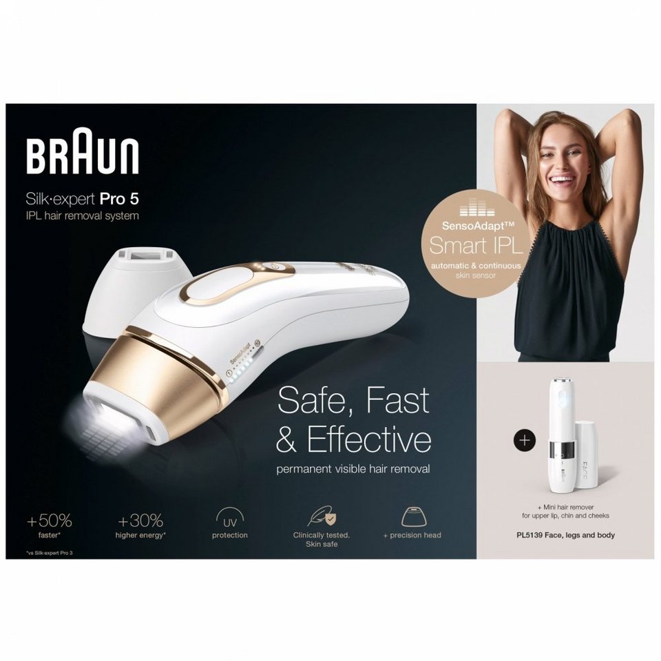 Braun IPL-Haarentferner Silk-expert Pro IPL PL5139 - IPL-Haarentferner -  weiß