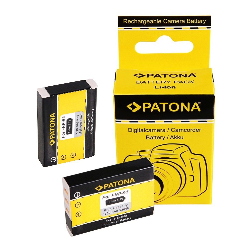 Patona 2x Akku für Fujifilm Finepix F30 F31 Kamera-Akku Ersatzakku Kameraakku 1600 mAh (3,7 V, 2 St), F31fd Real 3D W1 Fuji NP-95 X100 X100s X-S1 Real 3D W1