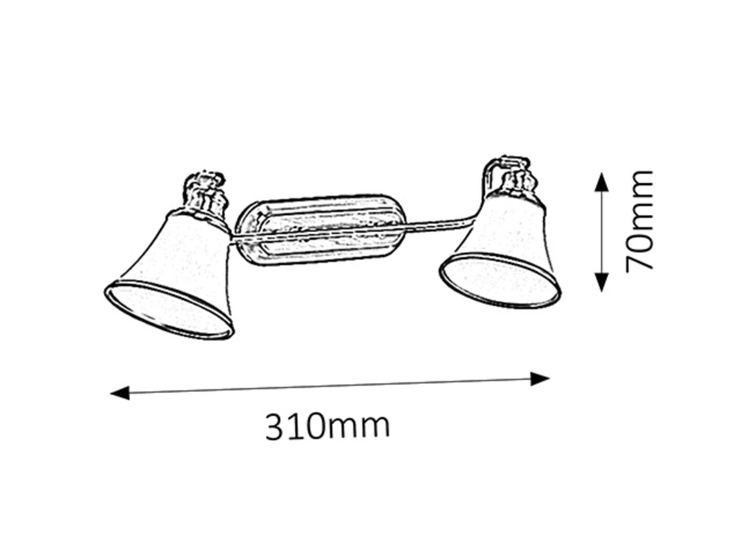 Rabalux LED Deckenspots "Grando" 2-flammig, Metall, weiß, E14, L70mm