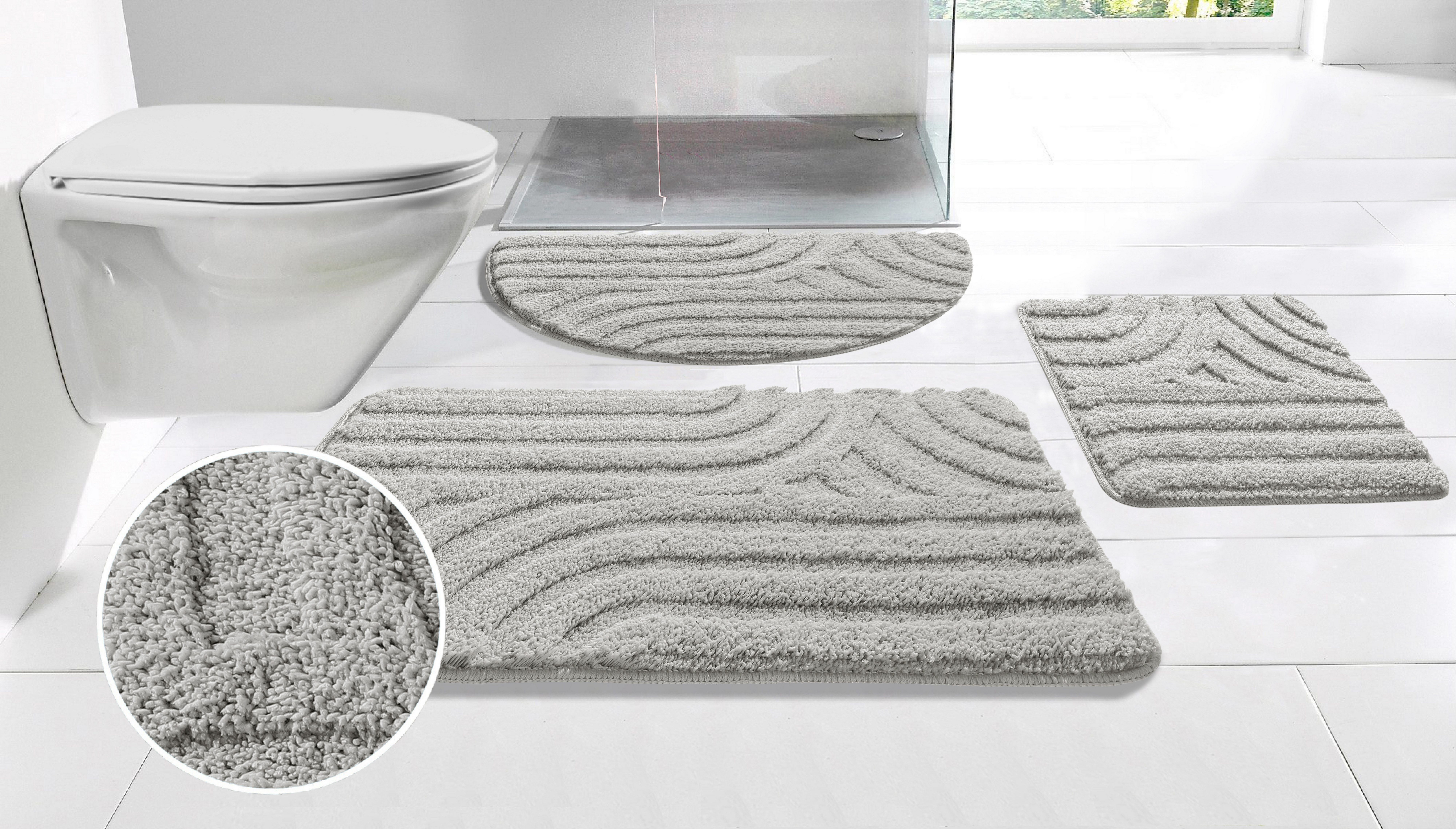 my home Badematte Sanremo Scandi, Badvorleger, Badezimmer Teppich, Duschvor günstig online kaufen