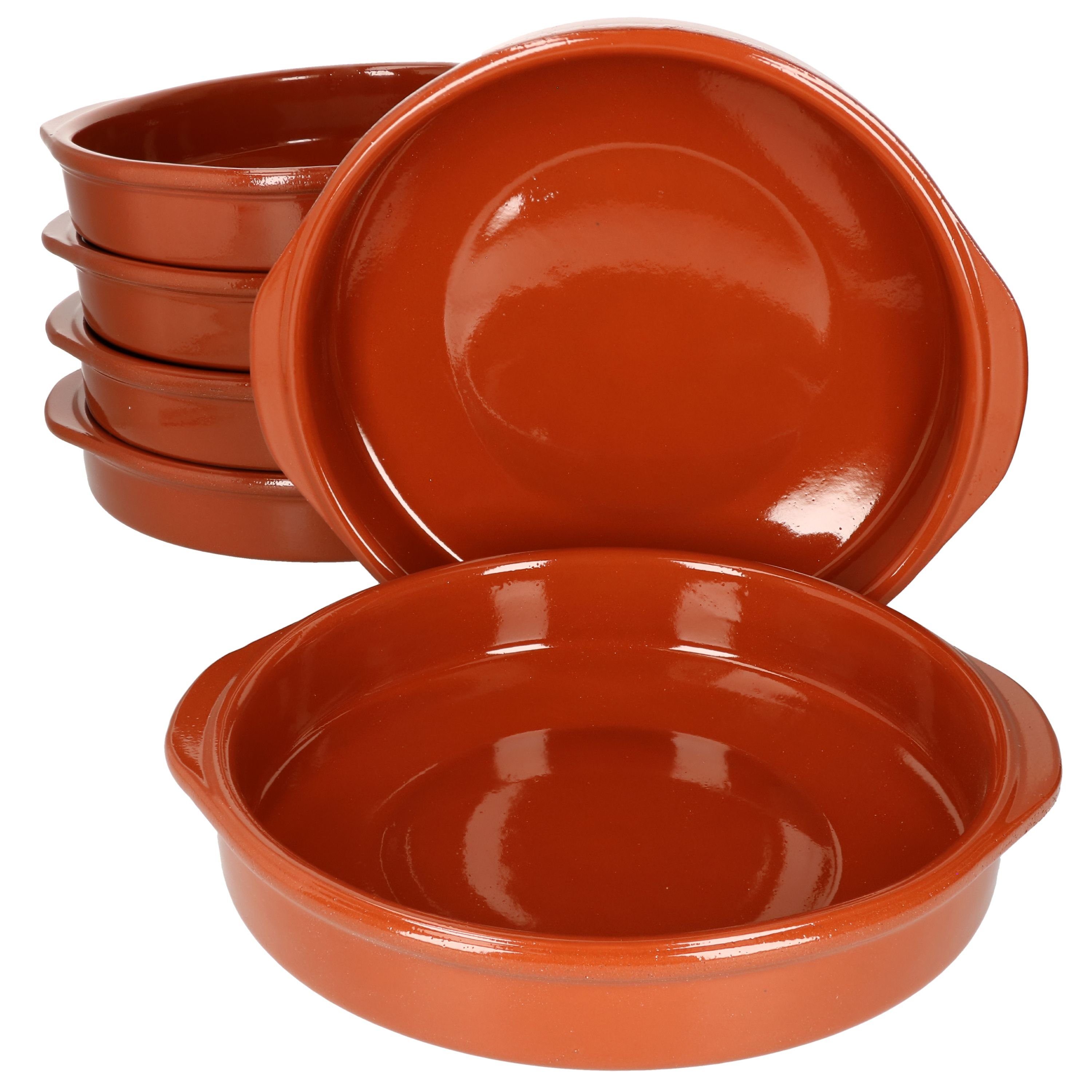 Tapas-Schale 6er Set Cazuela Bernd XXL Ø 25,5cm Tonschalen mit Griffen