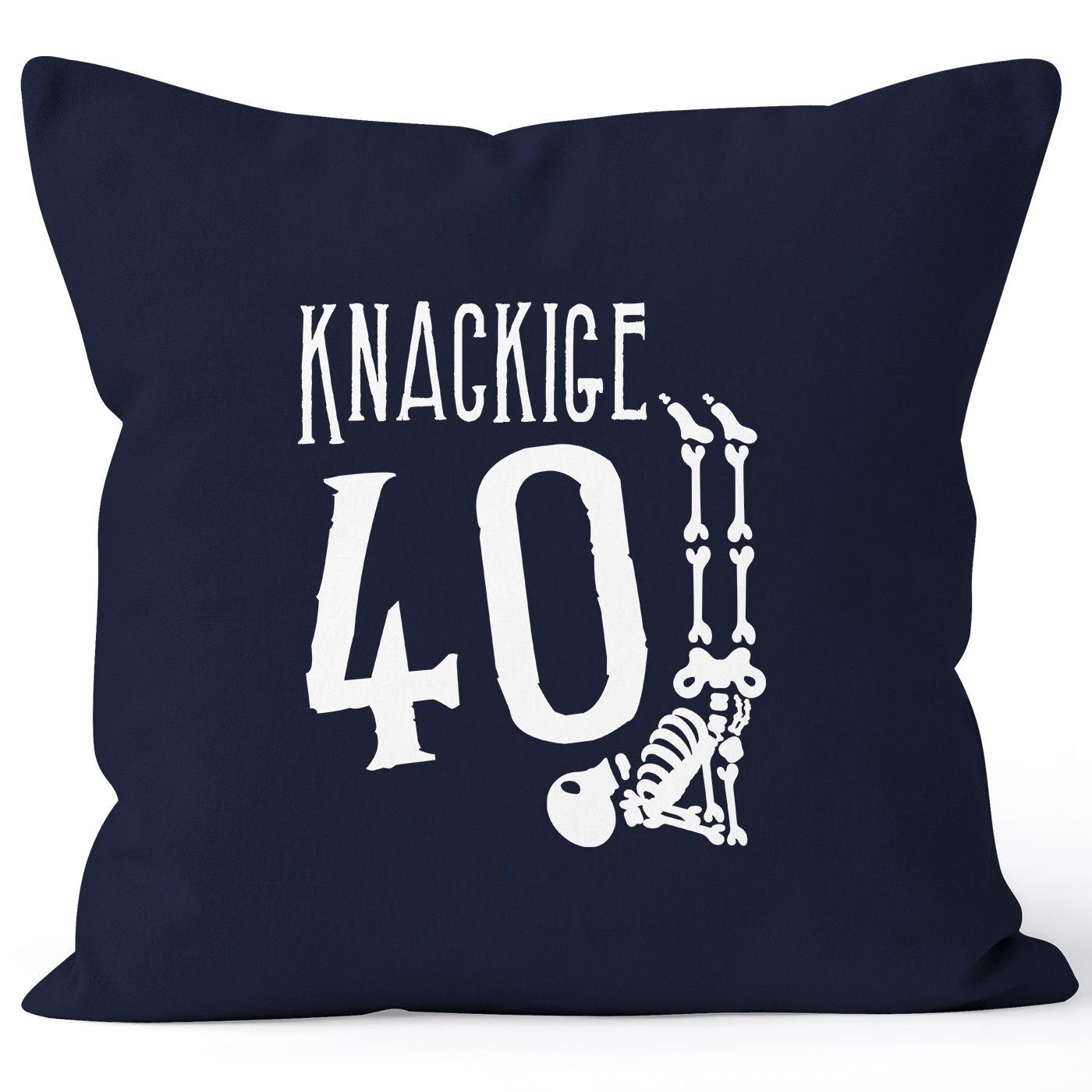 MoonWorks Dekokissen Kissen-Bezug Knackige [object Object] runder Geburtstag Geschenk Skelett Knochen Lustig MoonWorks® 40 navy