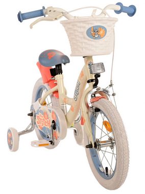 Volare Kinderfahrrad Kinderfahrrad Disney Stitch für Mädchen 14 Zoll Kinderrad Cremefarbend