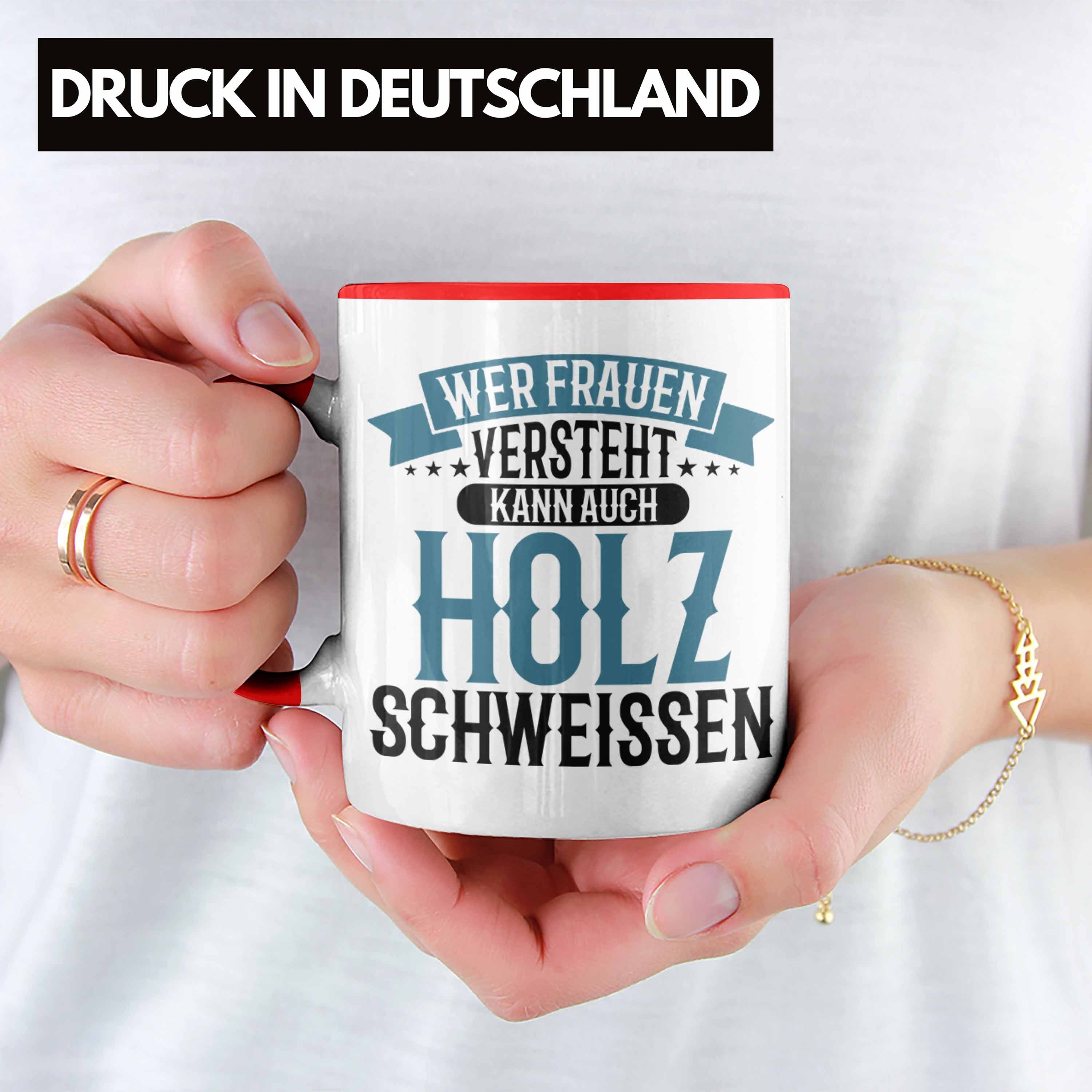 Trendation Tasse Lustige auch kann Rot versteht Handwerker Tasse Frauen Geschenkidee "Wer