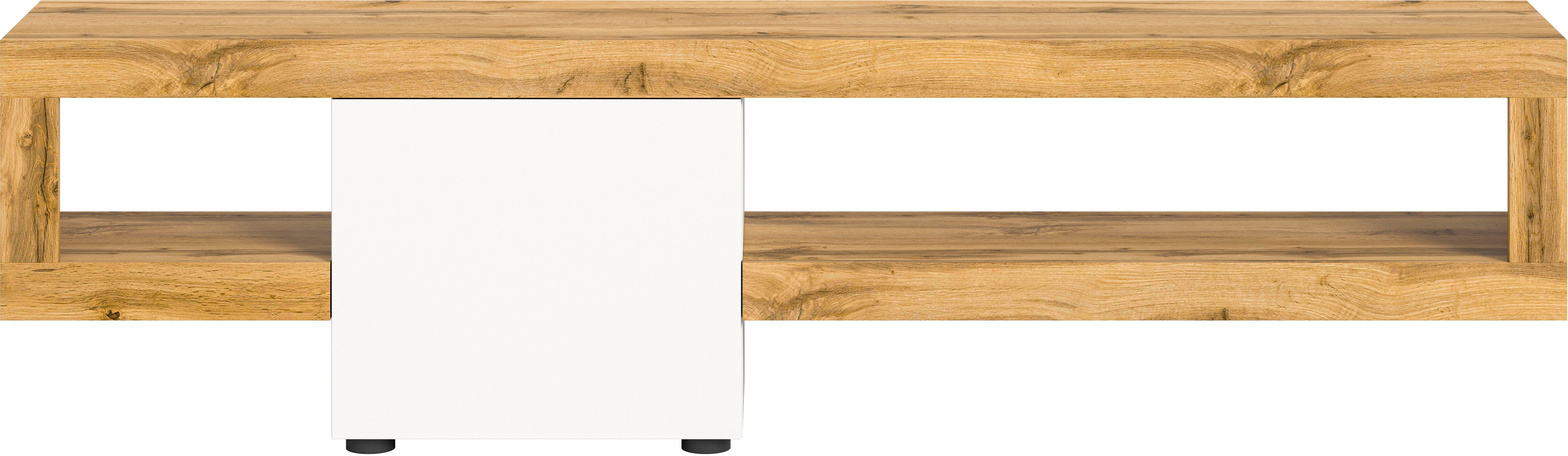 INOSIGN Lowboard Zolder, Breite 190 cm, push-to-open, 1 Tür, 2 offene Fächer, TV-Board, TV-Möbel, Media-Möbel, Fernsehschrank