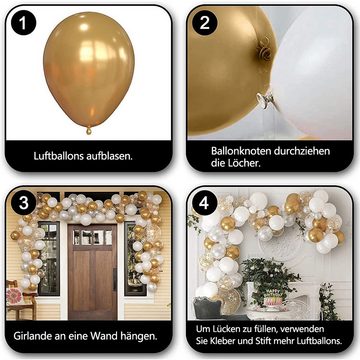 Fivejoy Luftballon Luftballon Girlande Kit 102 Stück Party Dekoration Set,Metallic Ballon