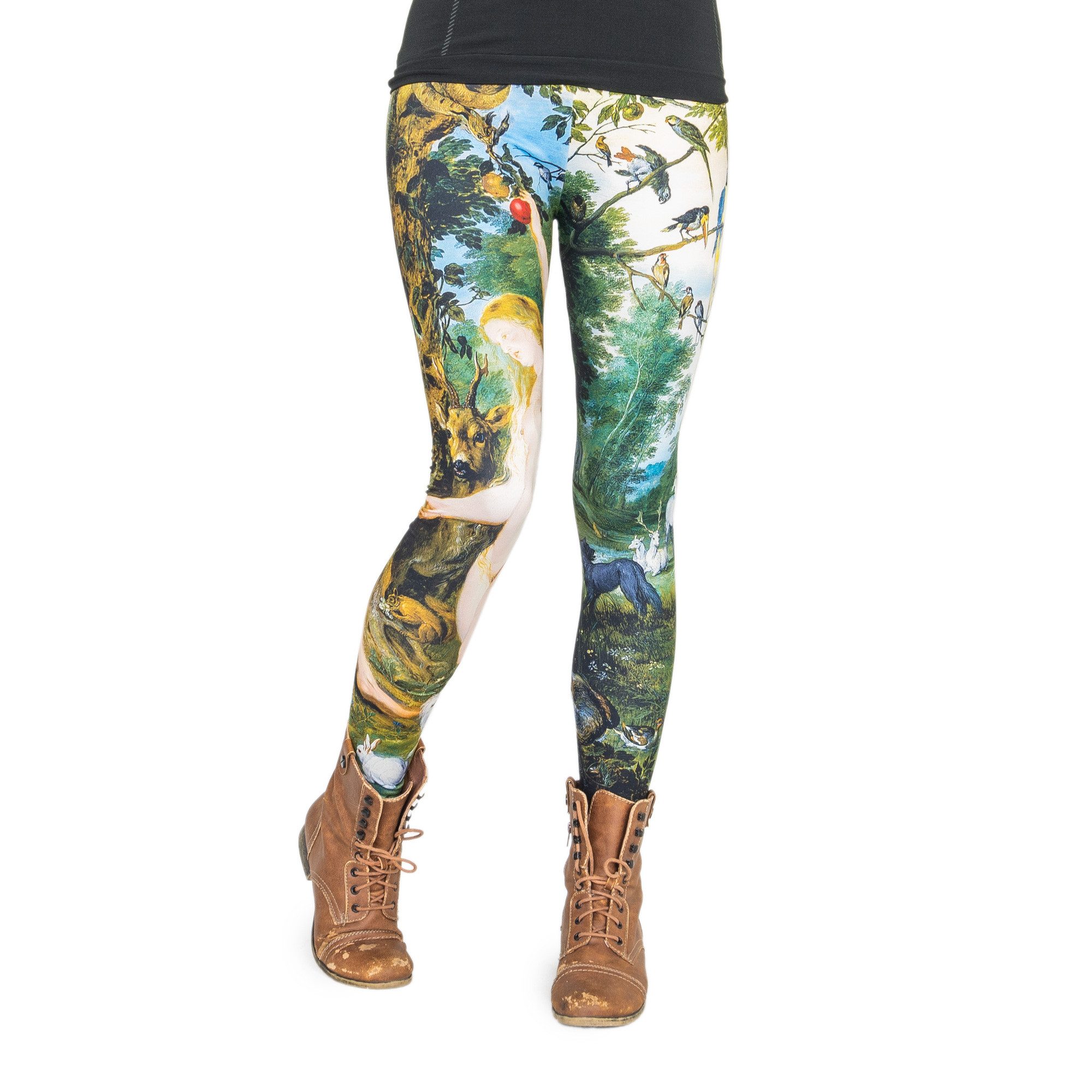 cosey Leggings Bedruckte Motiv-Leggings (Einheitsgröße) - Design Adam & Eva günstig online kaufen