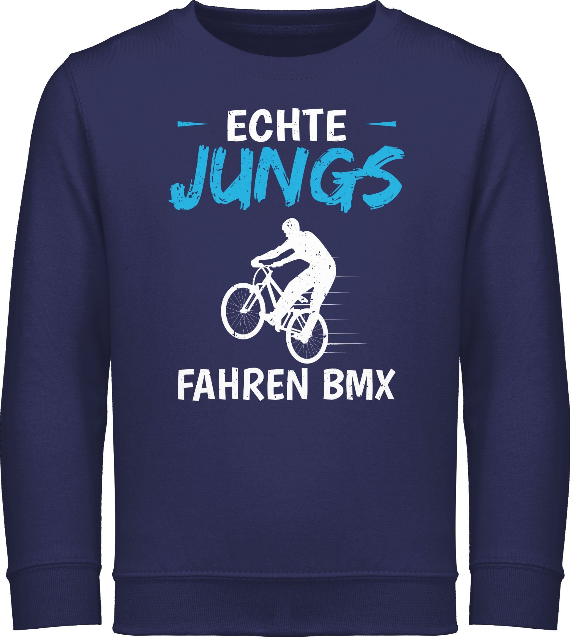 Shirtracer Sweatshirt Echte Jungs fahren BMX Kinder Sport Kleidung 3 Navy Blau