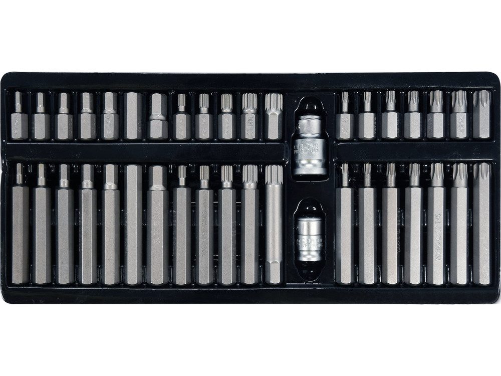 Yato Torx-Bit Bit-Satz TORX HEX SPLINE 40-tlg. Schrauberbit Stahl Metallkassette, 40-St.
