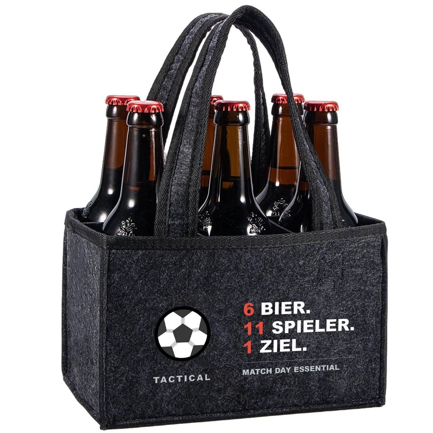 LuxusKollektion Flaschenträger Flaschentasche Fußball Geschenke 6 Bier 11 Spieler (6-St)
