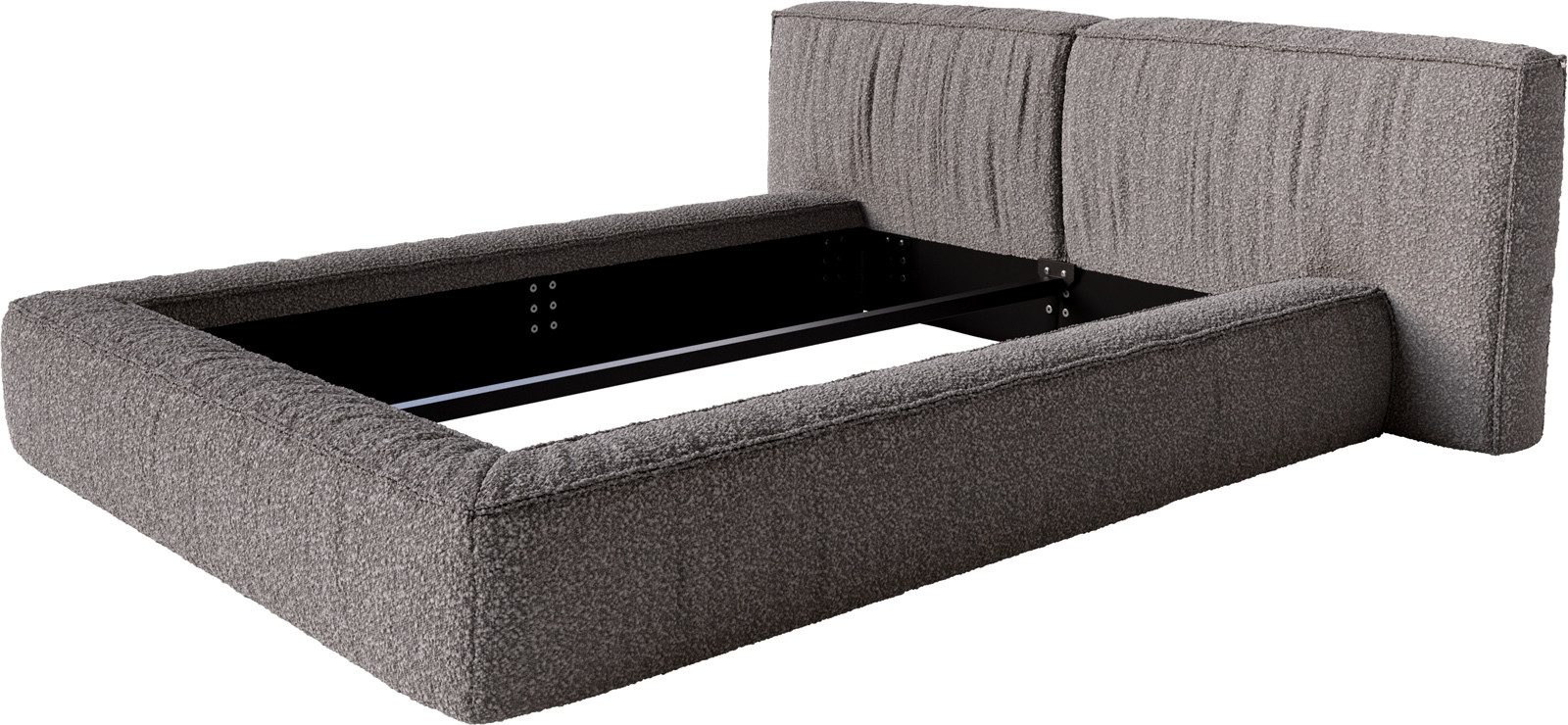 DELIFE Polsterbett Coperti, Bouclé Silbergrau 140x200 cm