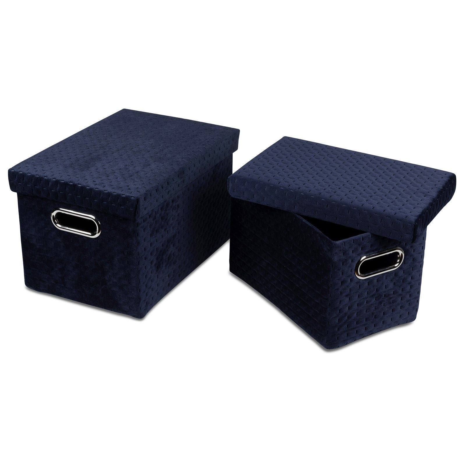 formano Aufbewahrungsbox Samt Boxen Set, 2tlg. blau (2 St., 2 Boxen)