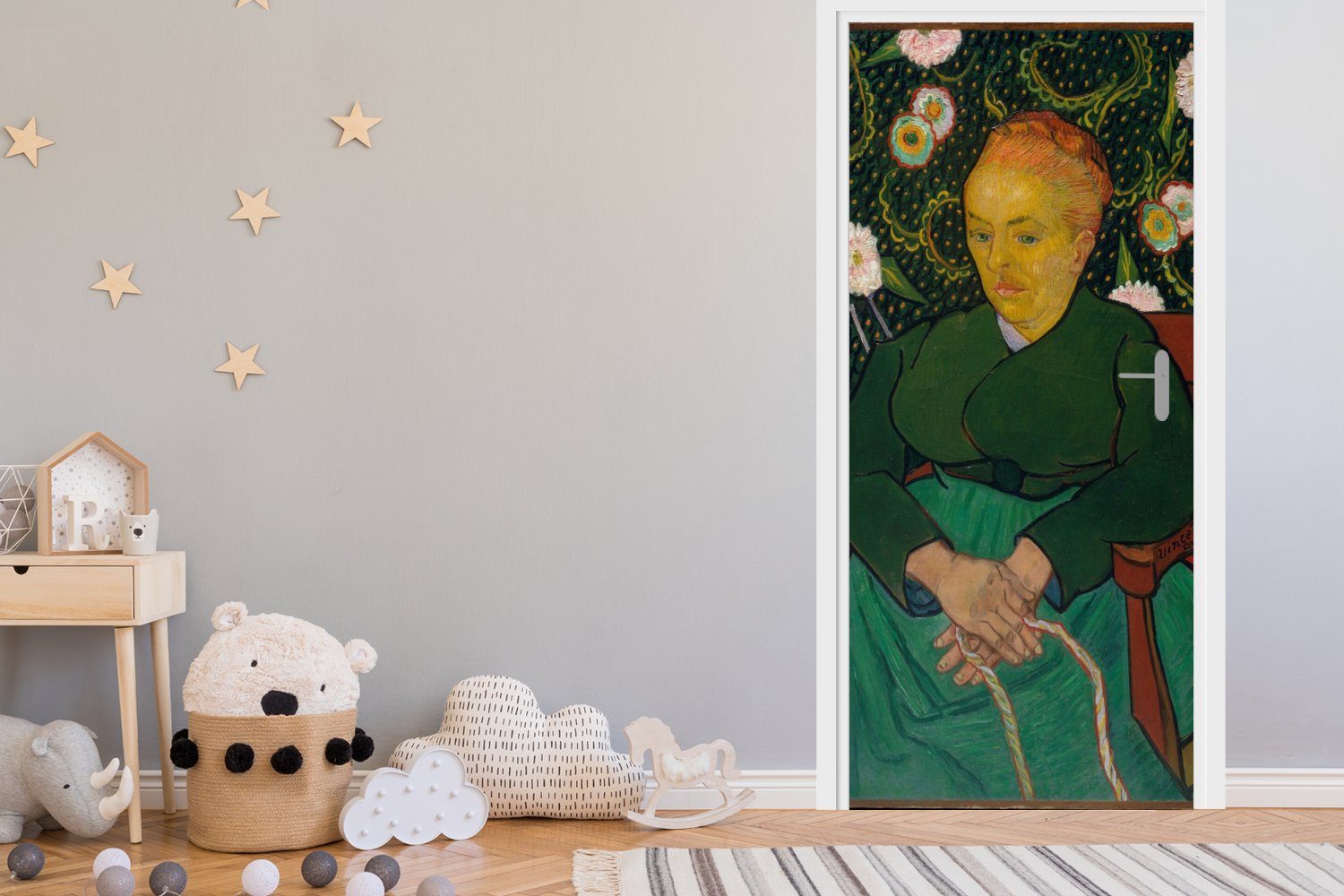 MuchoWow Türtapete Porträt von (1 St), Augustine Fototapete für Roulin Tür, Gogh, cm van bedruckt, 75x205 - Türaufkleber, Matt, Vincent