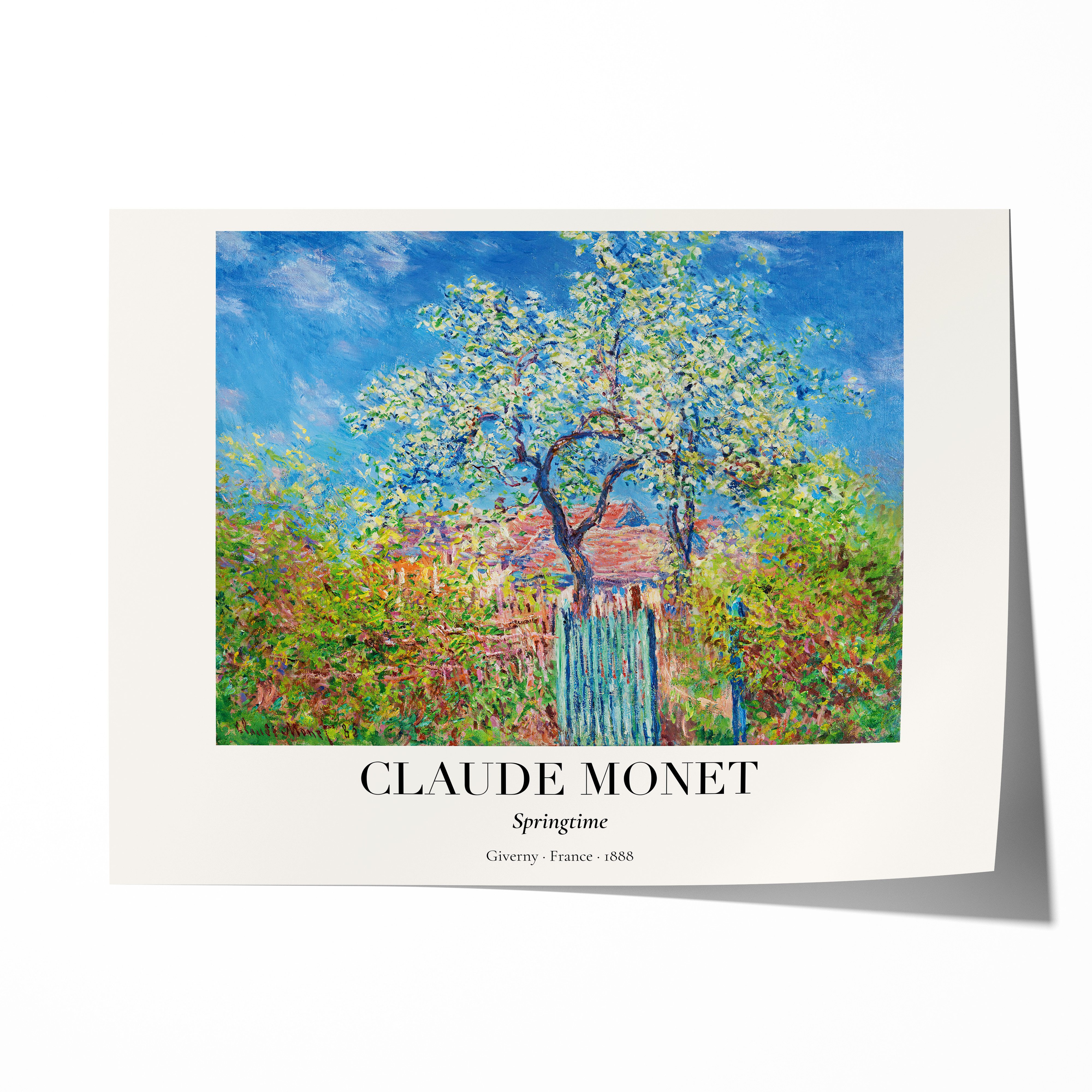 JUSTGOODMOOD Poster Premium ® Claude Monet Poster Frühling in Giverny Vintage, (1 St), verschiedene Größen wählbar