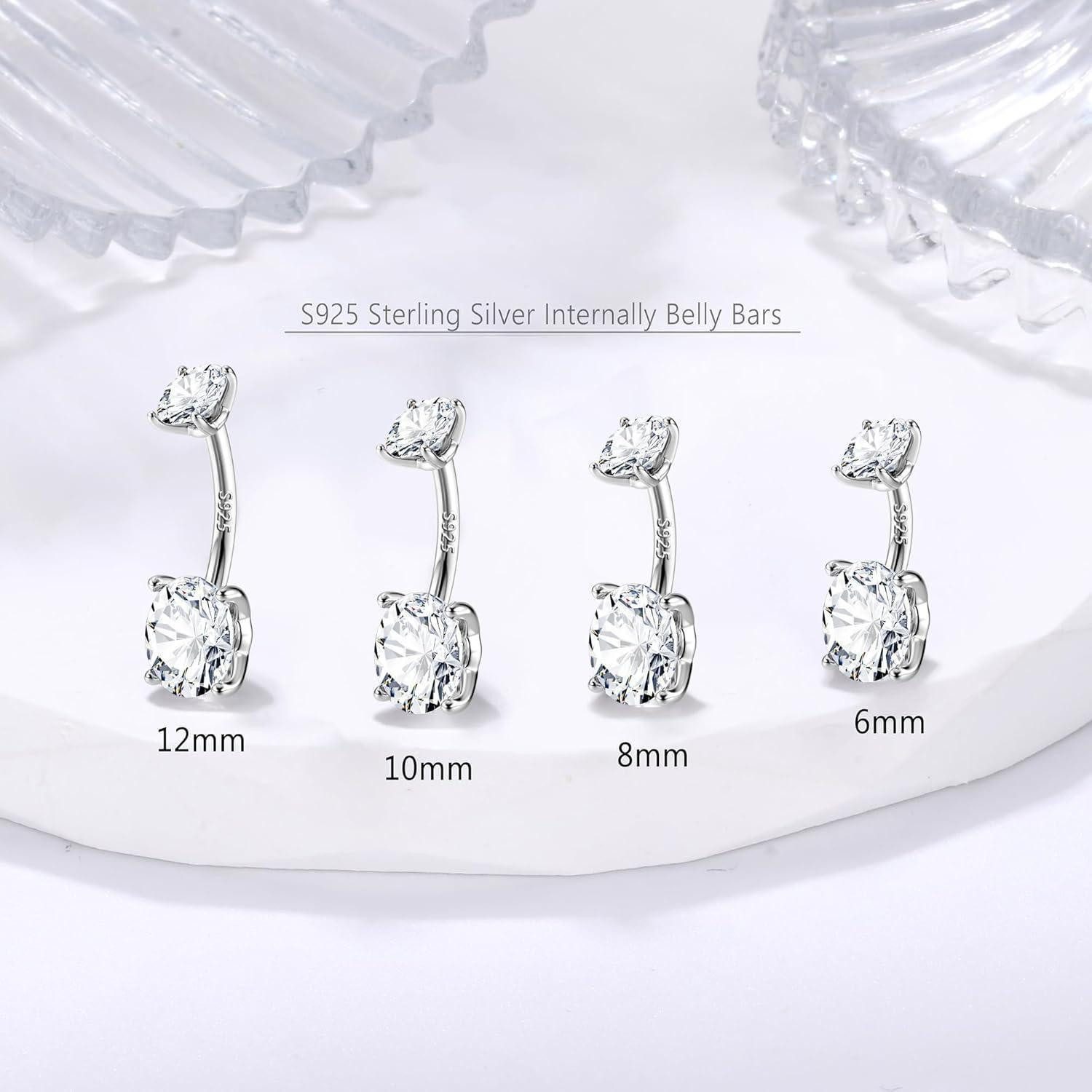LuxusKollektion Bauchnabelpiercing Bauchnabelpiercing 14G 925 Silber Zirkonia Ring 6MM Sterlingsilber