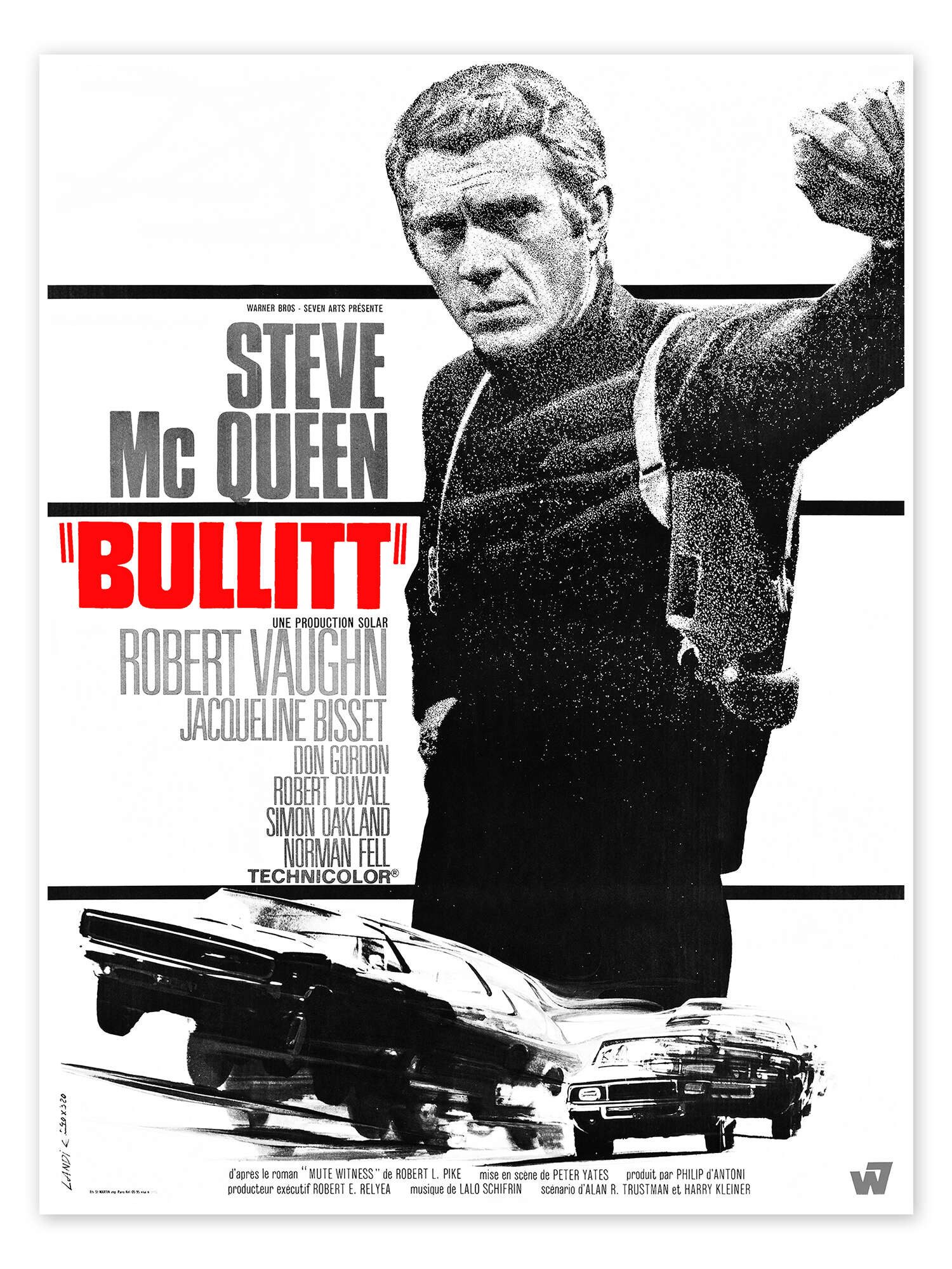 Posterlounge Wandbild Bullitt, Vintage Entertainment Collection, erhältlich als Poster, Leinwandbild, Wandsticker oder Acrylglasbild