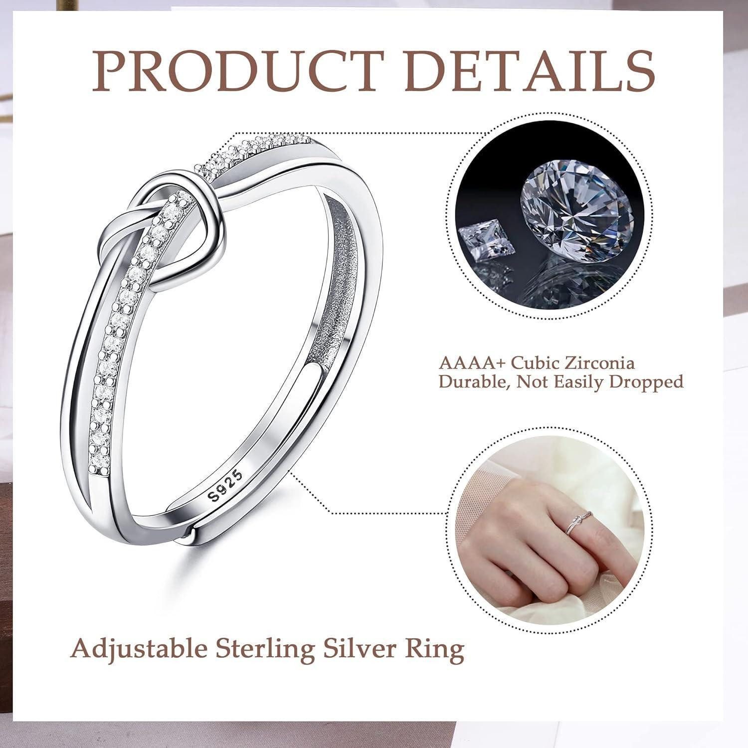 Adramata Verlobungsring 925 Sterling Silber Damenring mit Zirkonia, Einstel günstig online kaufen