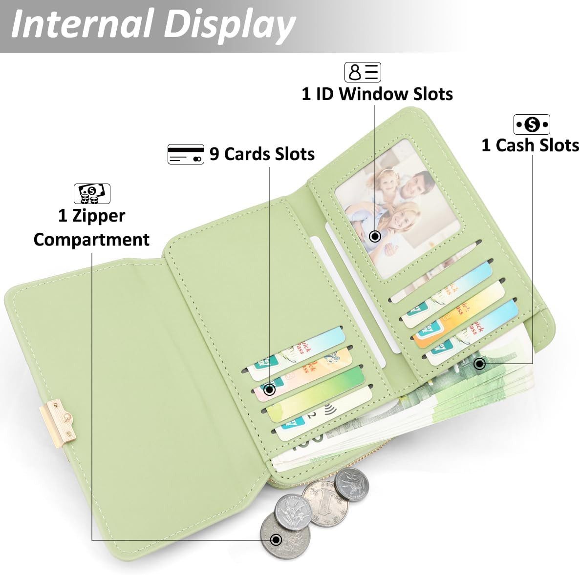Coonoor Geldbörse Kartenetui Damen, Schutz Kartenhalter Geldbörse, Klein Ge günstig online kaufen