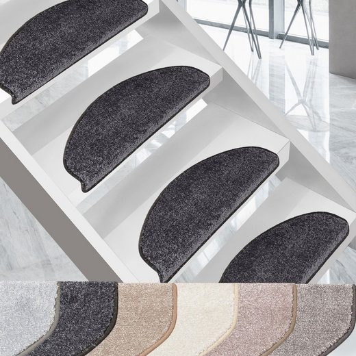Stufenmatte »Sundae 1A, Erhältlich in vielen Farben & Größen, Treppenschutz«, Floordirekt, Halbrund, Höhe 13,5 mm