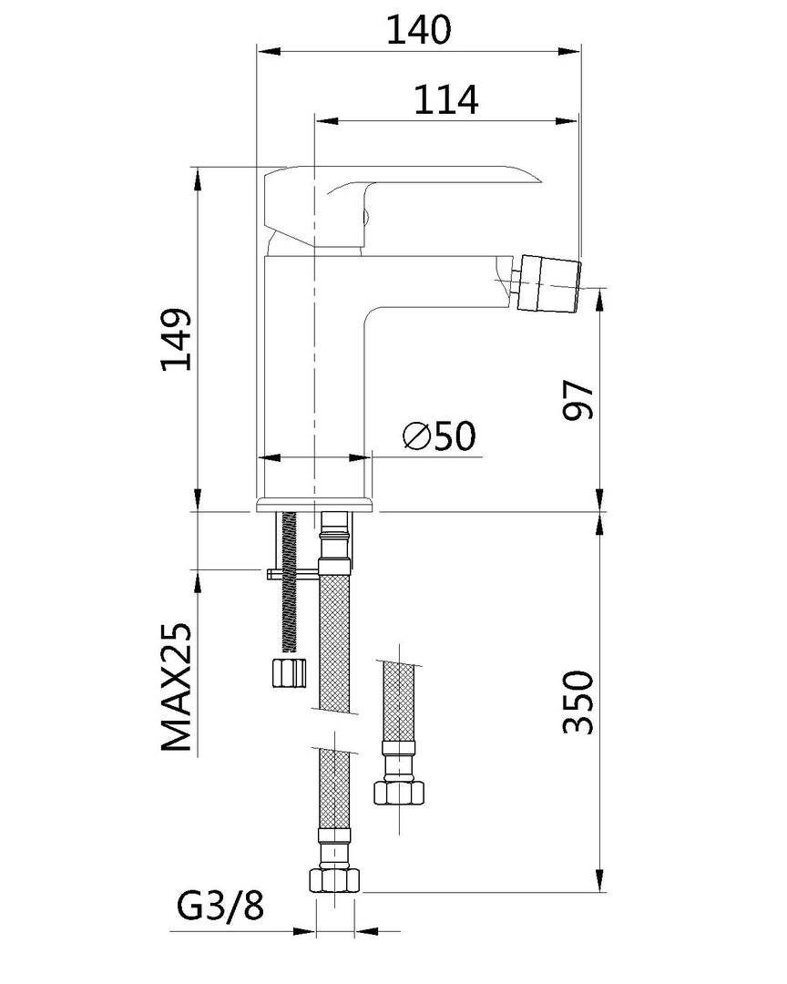 KOLMAN Bidetarmatur SIROS Wasserhahn Bidetmischer für Badezimmer in Schwarz günstig online kaufen