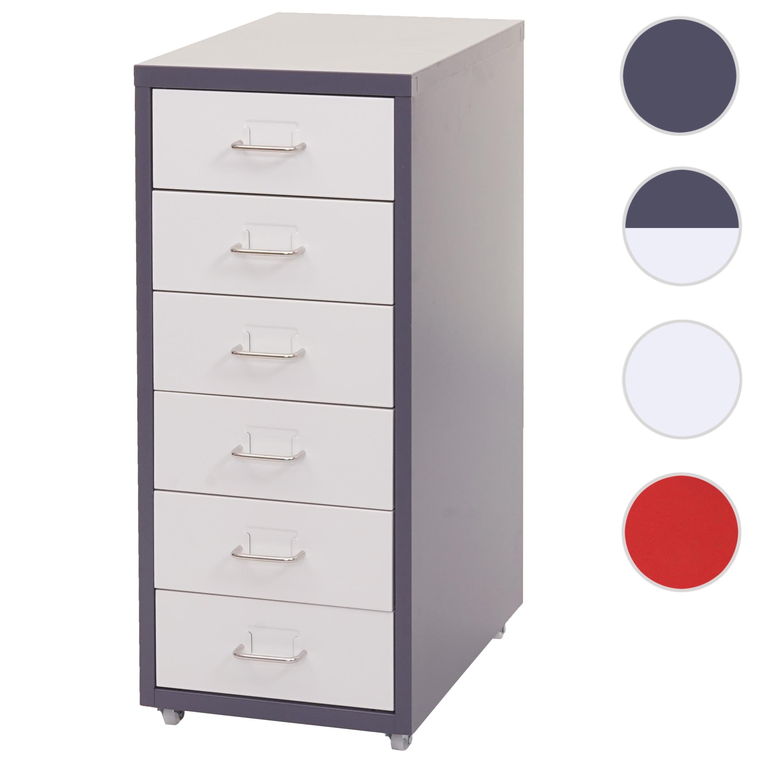 MCW Rollcontainer T851-6, 6 Schubladen mit Vollauszug, inkl. Etiketten und Etikettenhalter