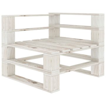 vidaXL Gartenlounge-Set 6-tlg. Garten-Lounge-Set aus Paletten Holz Weiß, (1-tlg)